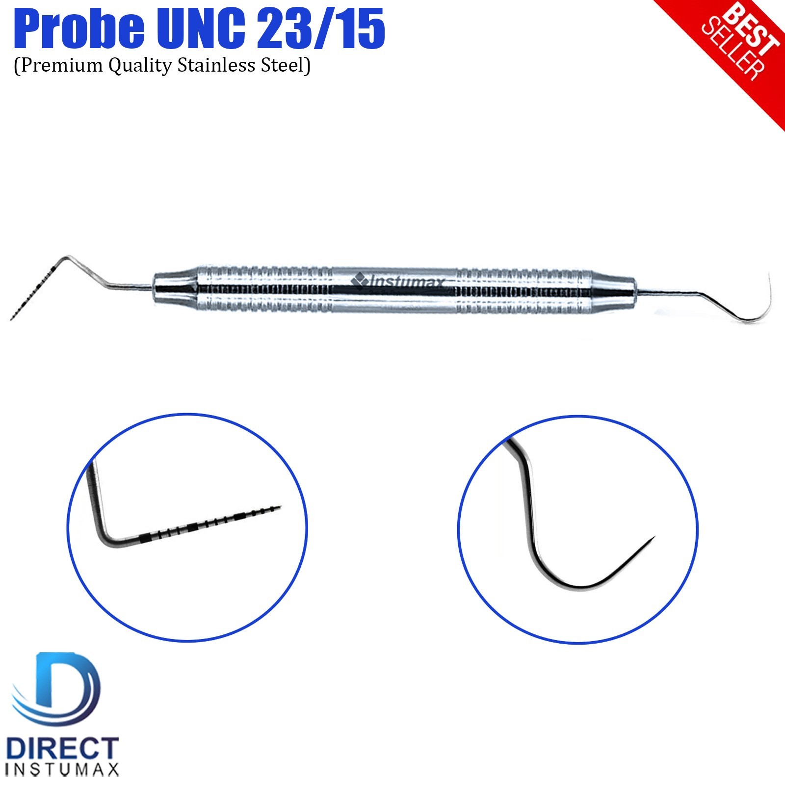 Dental Perio Explorer 23 Probe UNC 15 Color Marking Diagnostic Double Ended 2PCS