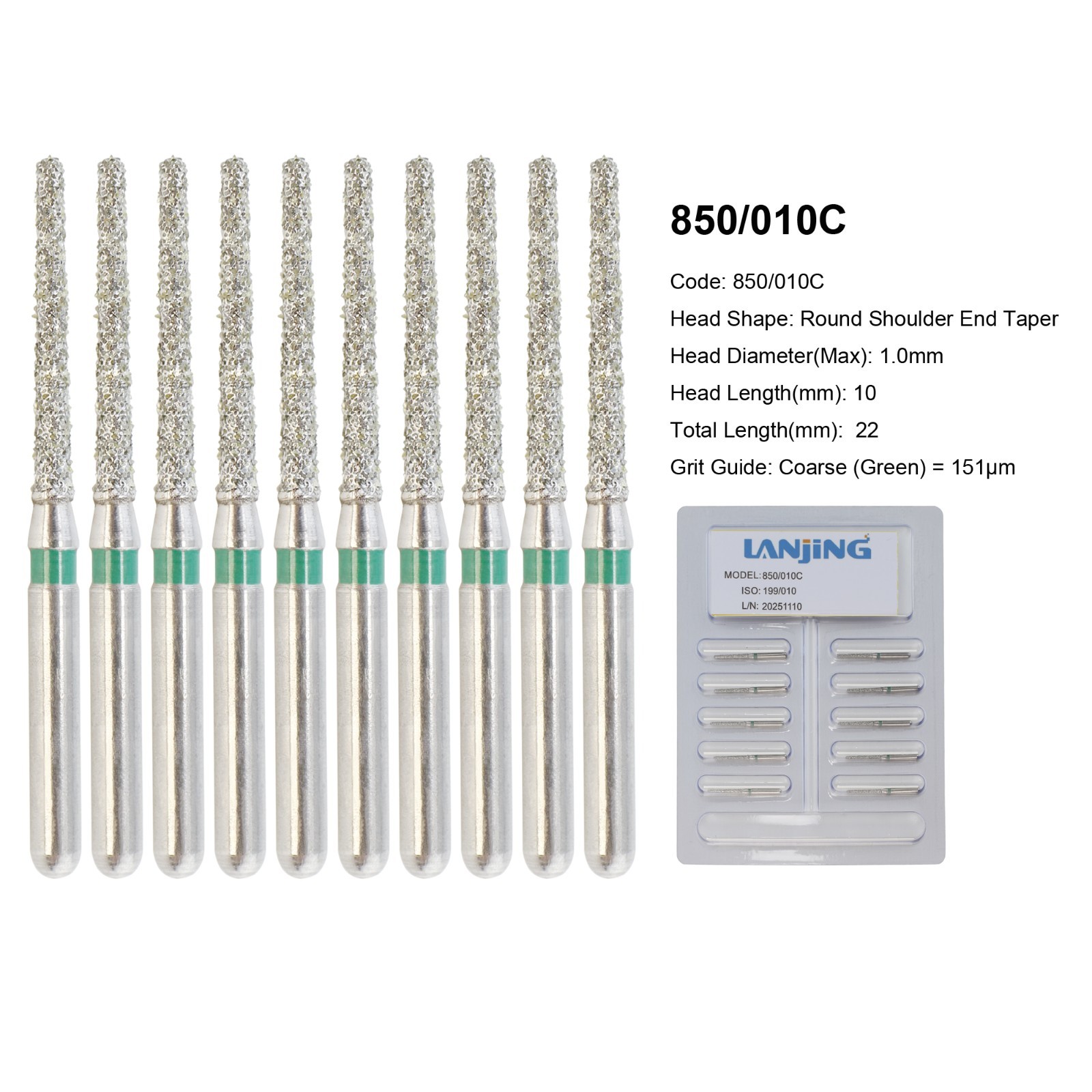 Diamond Burs Dental Zirconia Cutter Diamond Bur FG Football Round End Taper Pear