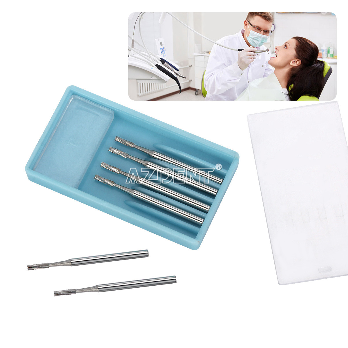 6PCS /caja FGOS dental quirúrgico carburo fresas longitud 25 mm FG-557XL AZDENT