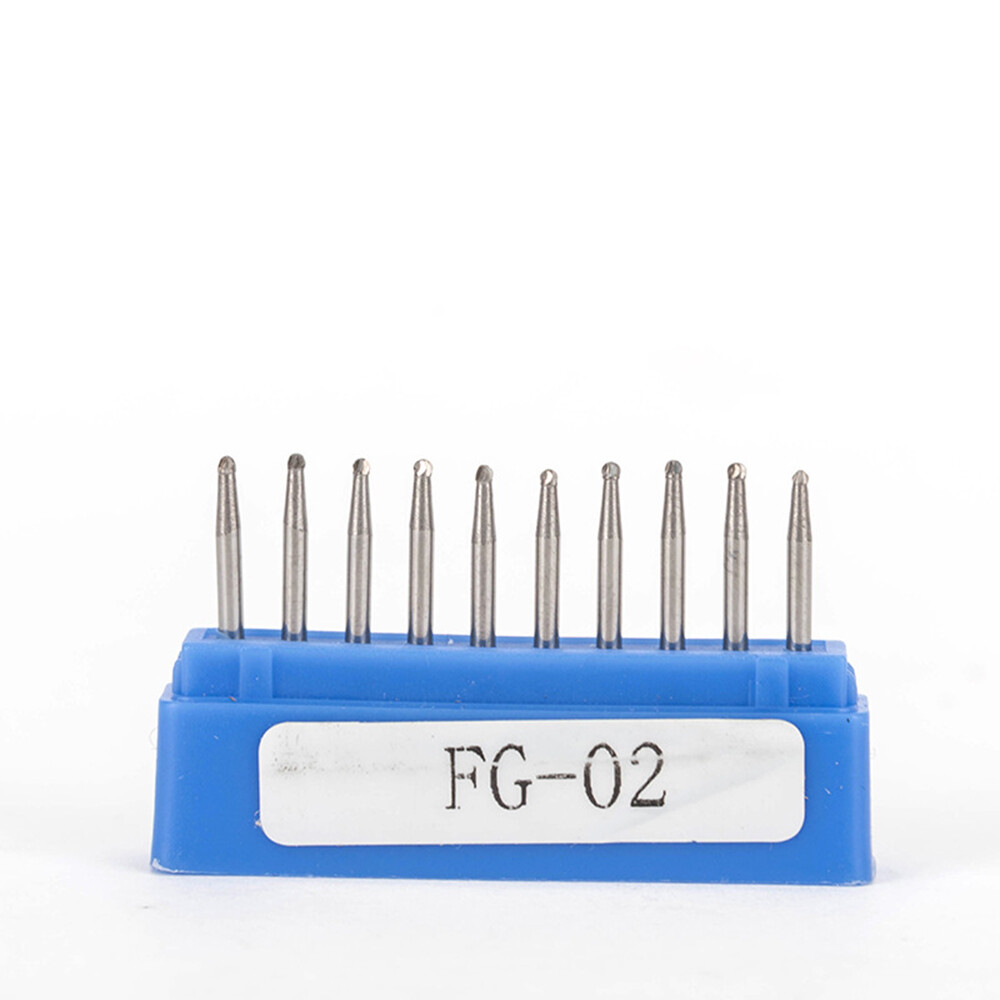 10Pcs Dental Carbide Burs FG 02/34/170/556 Surgical High Speed Handpiece Drills