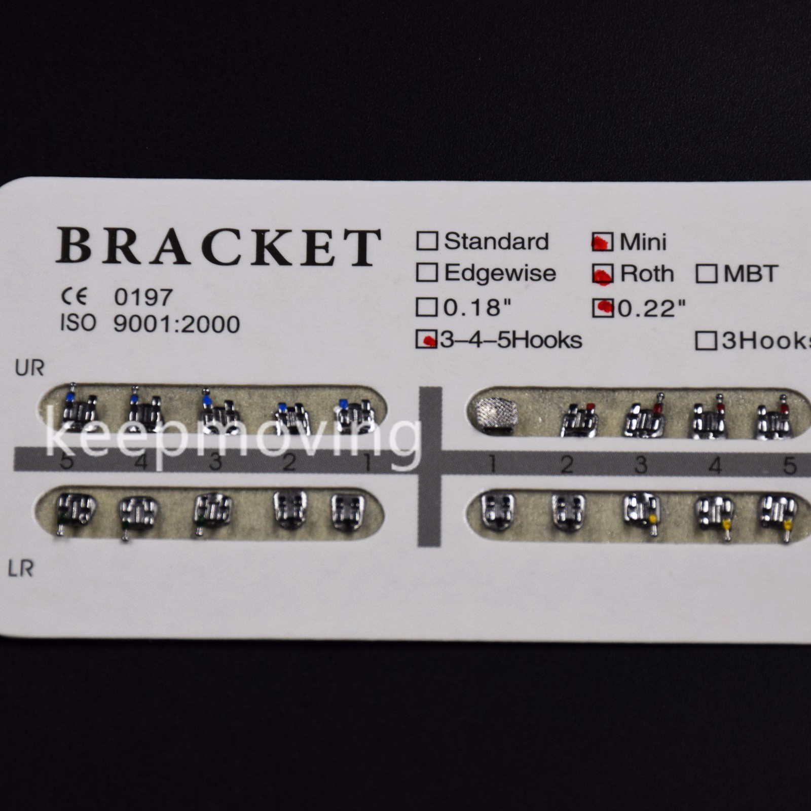 Dental Orthodontic Bracket Roth/MBT/Edgewise 018/022 no/3/345 Hook Standard Mini
