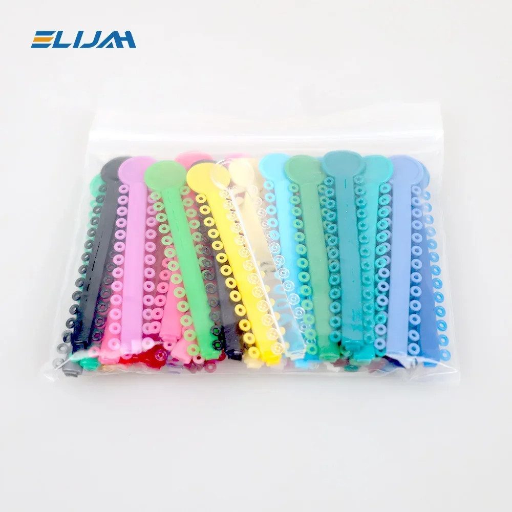 1040pcs Dental Orthodontic Ligature Ties Braces Elastic Rubber Bands Mixed Color