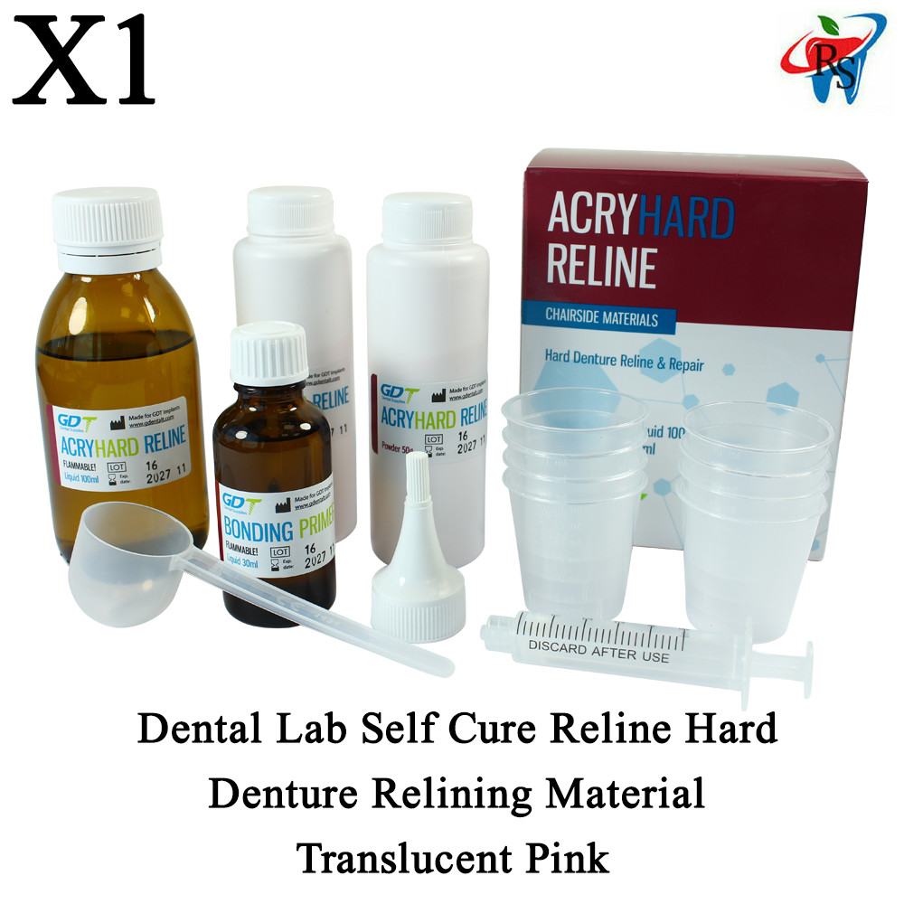 Dental Lab Self Cure Reline Hard Denture Relining Material Translucent Pink