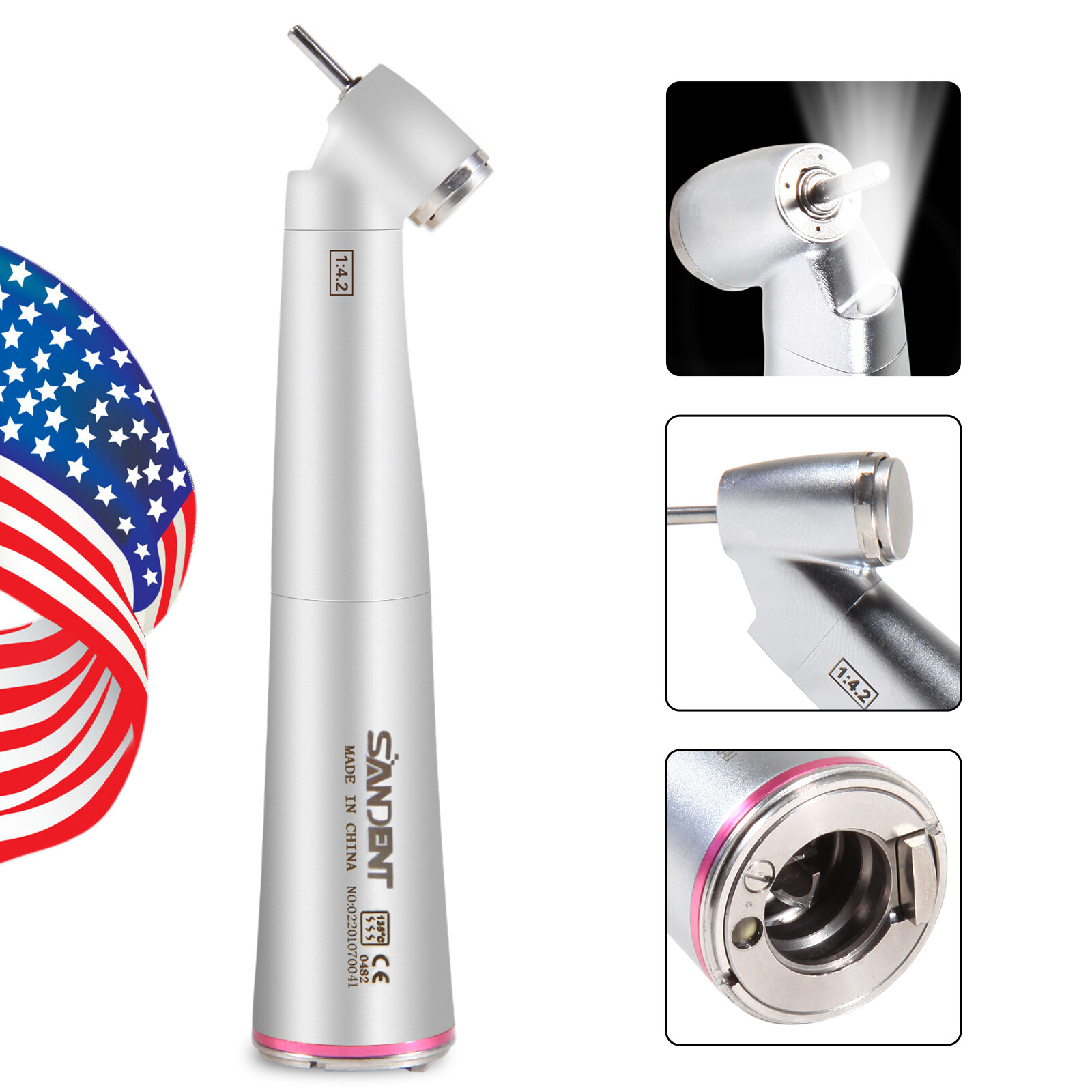 NSK Style Dental 1:4.2 Increasing 45 Degree LED Optic Contra Angle handpiece st
