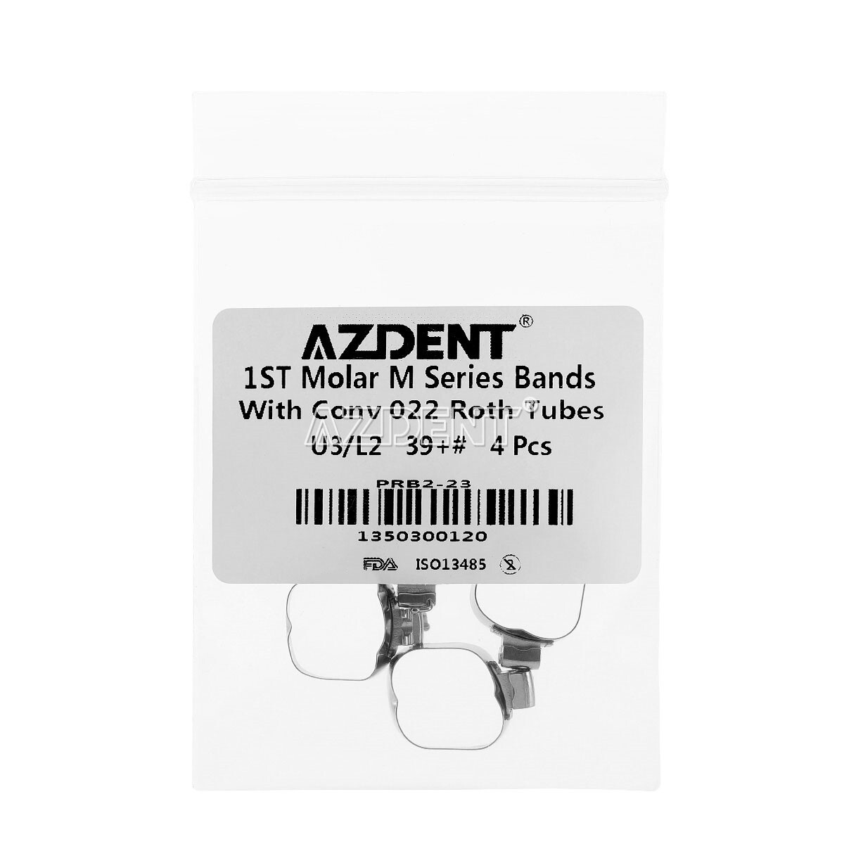 4PCS/Set Dental Orthodontic Buccal Tube Bands 1st Molar #35-40+# Roth .022 U3/L2