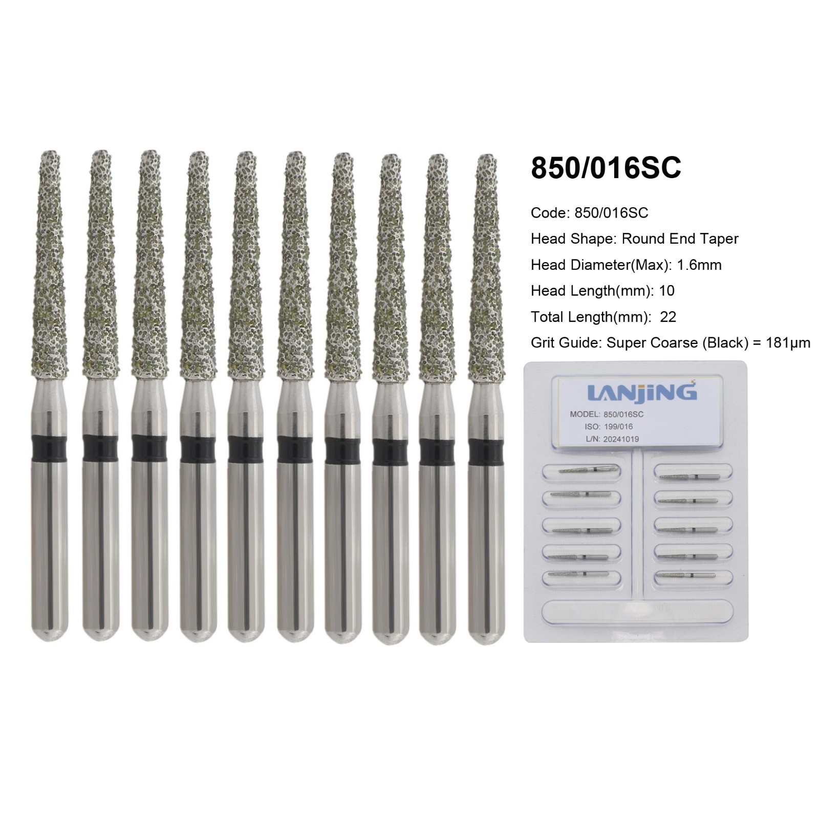 Dental Burs Diamond FG Round End Taper Football Flame Long Round Pear High Speed