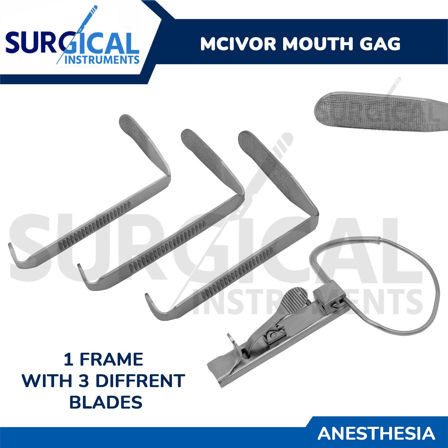 McIvor Mouth Gag for Surgical ENT, Dental, ANESTHESIA & Laryngeal Instruments