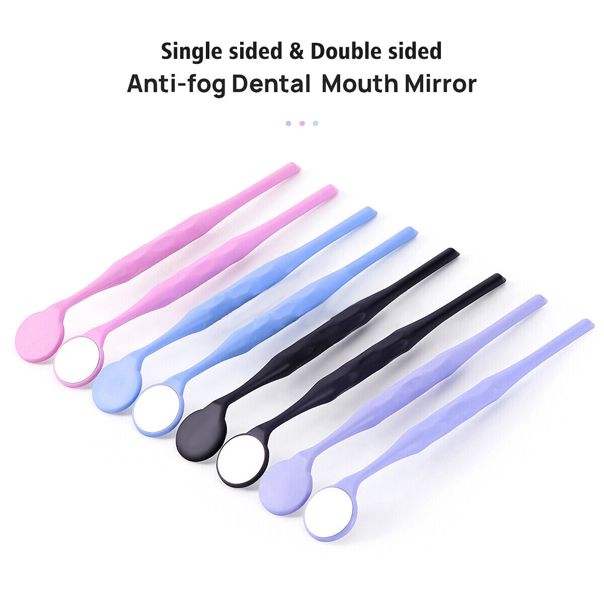 Dental Mouth Mirrors Plastic Reflector Anti-fog Mirrors Single Side Color Mixed