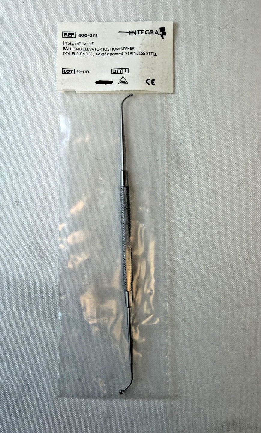 Integra Jarit 400-273 Ostium Seeker Double Ended Ball Tip Elevator 7.5″ ENT