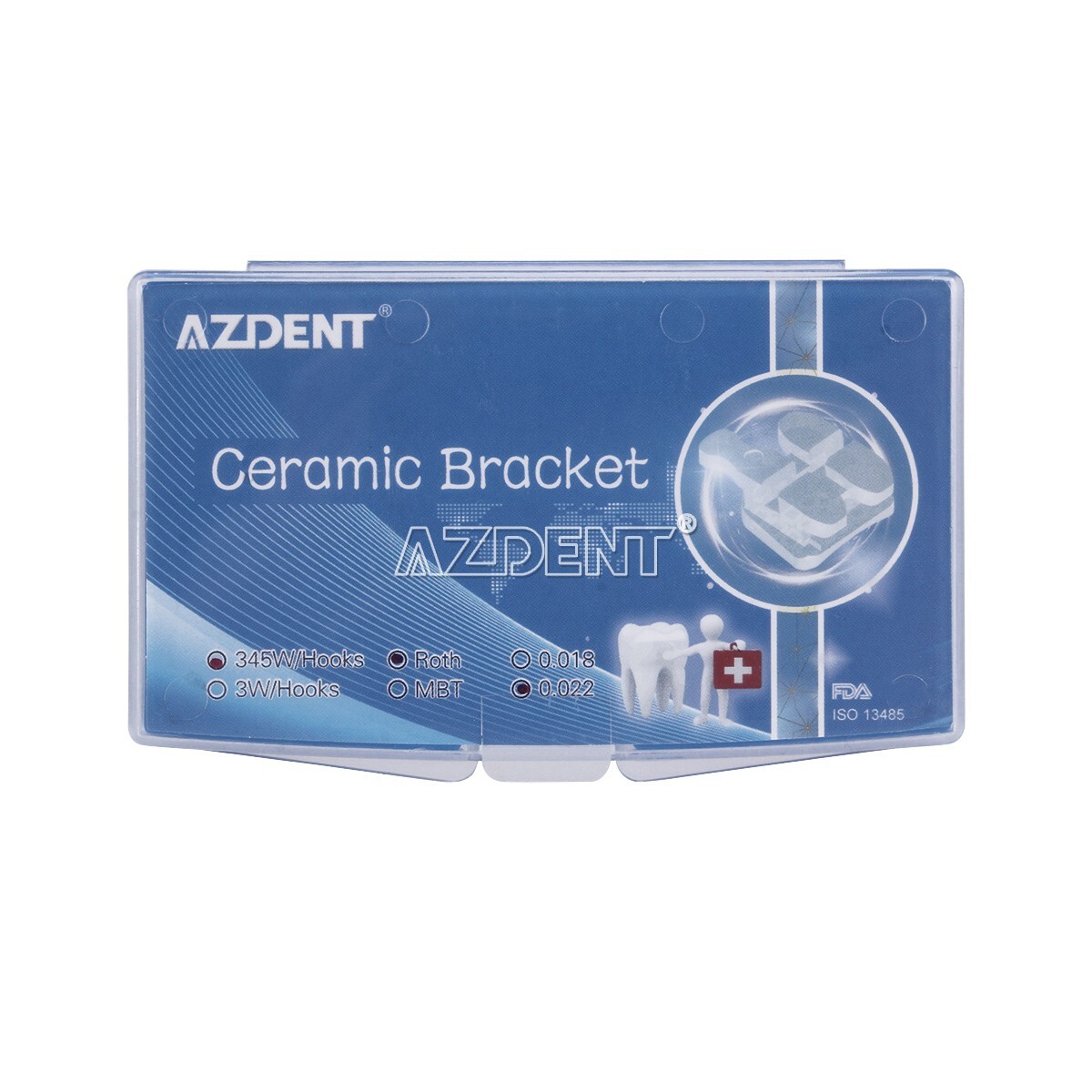 AZDENT Dental Orthodontic MIM Monoblock Brackets Braces Mini Roth/MBT Hooks 345