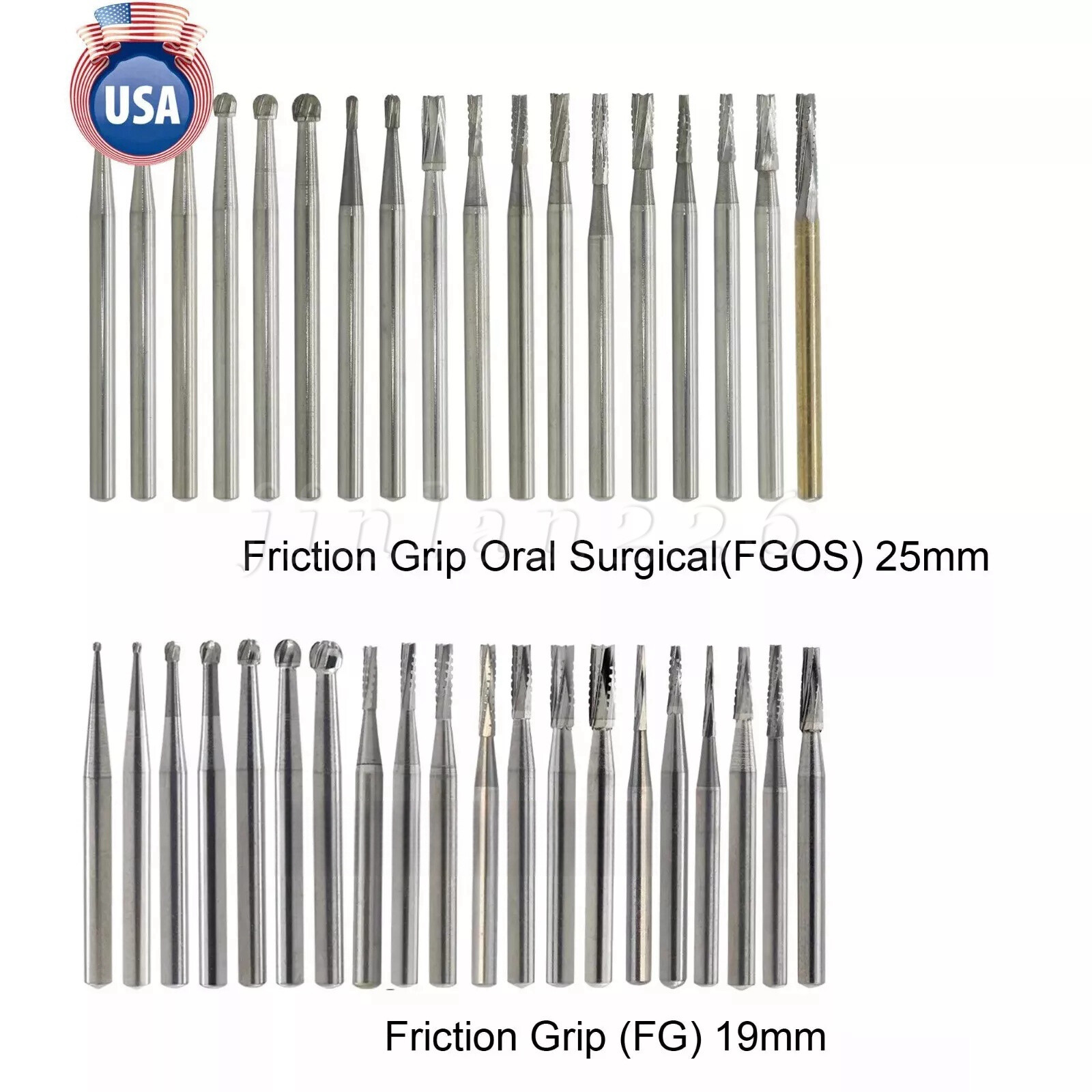10-100Pcs Dental Carbide Burs for High Speed Handpiece Round Cone Bur Diamond FG