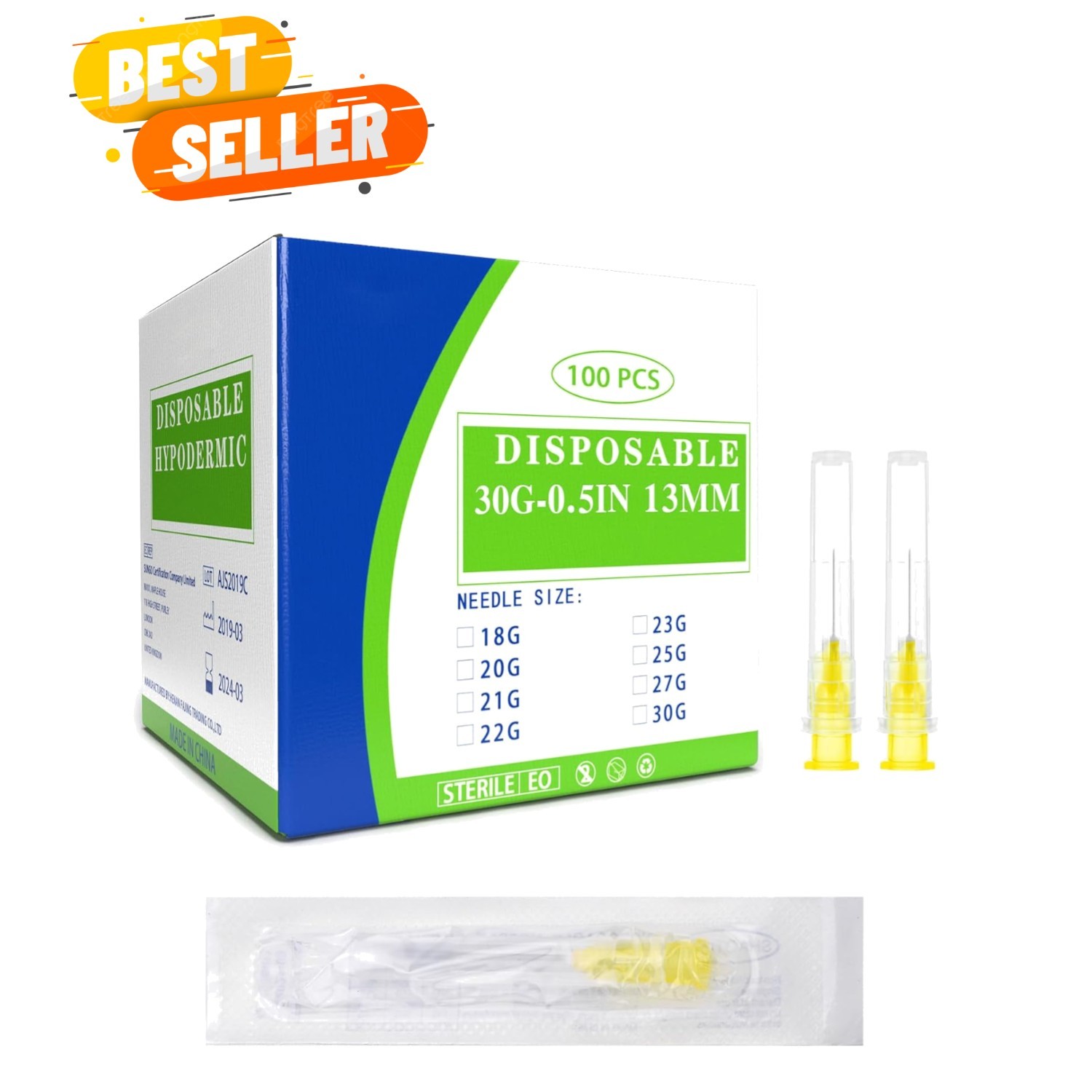 100 Pack 30 Ga Disposable Needles – Precise Dispensing for Science & Industry