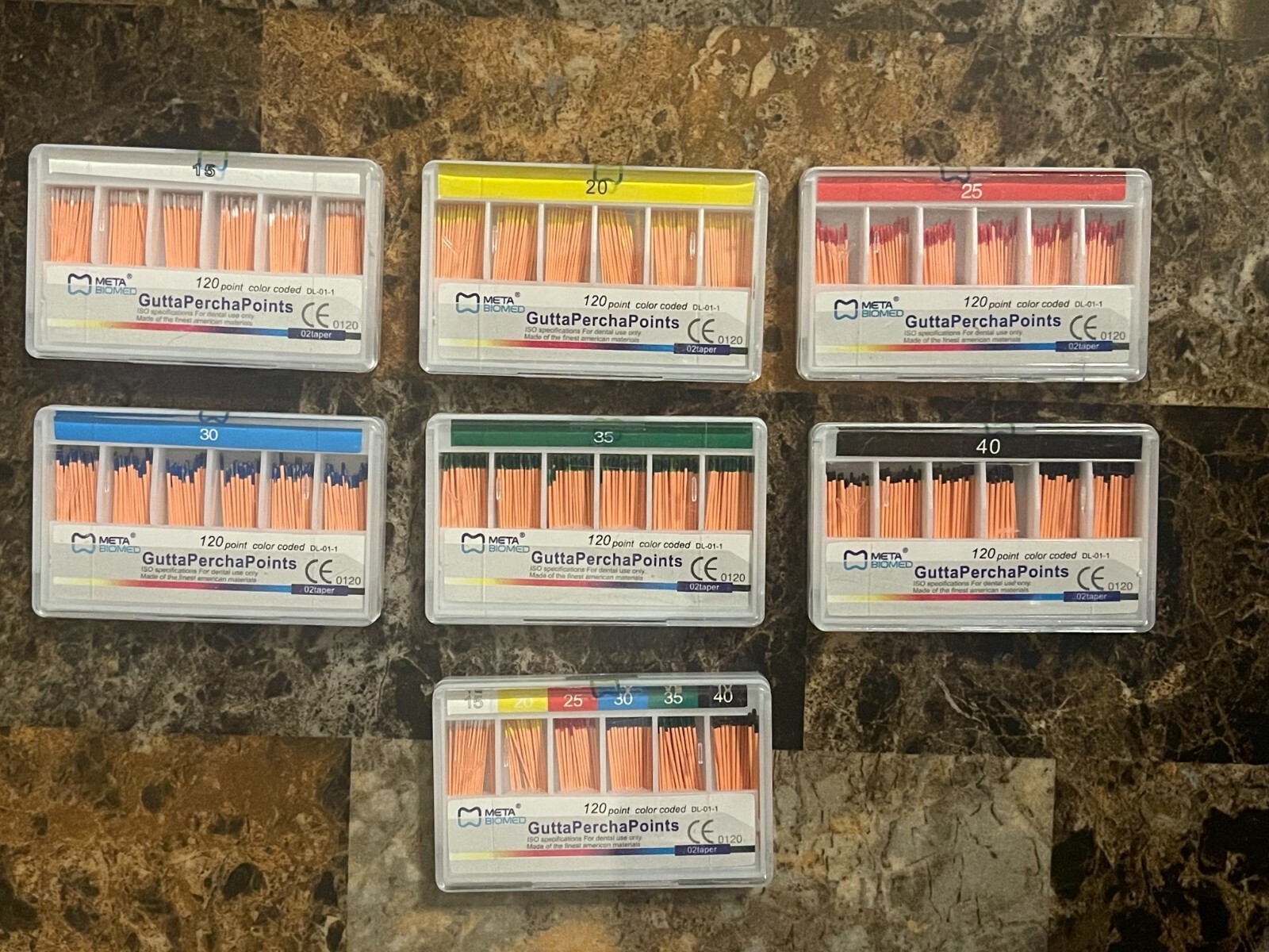 Meta-Biomed Gutta Percha Points 0.02 Tapers All Sizes EXP: 2022-12