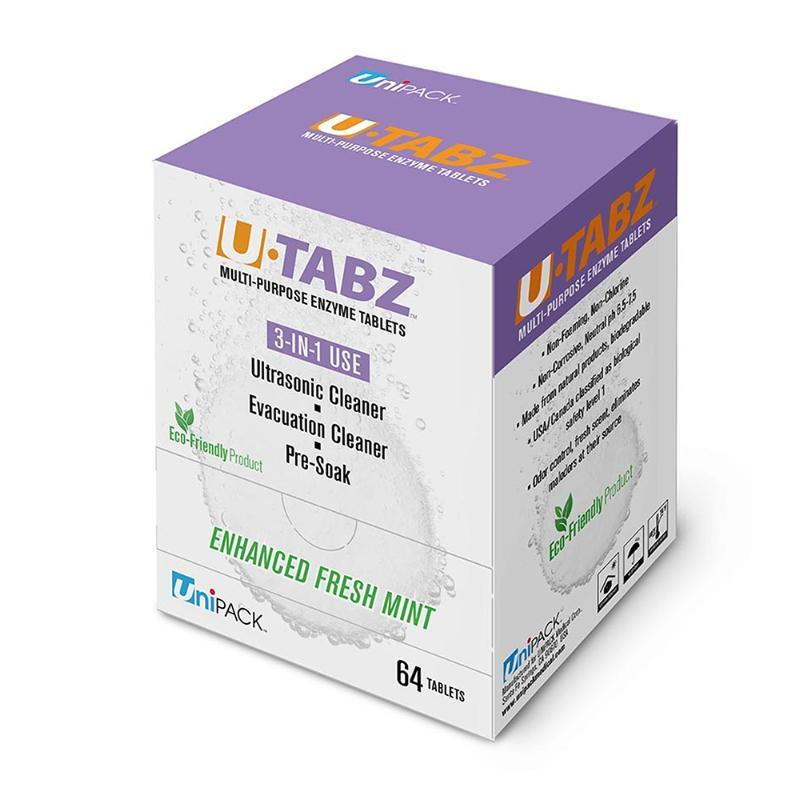 Dukal UZM-3001 U-TABZ 3-In-1 Ultrasonic Enzymatic Tablets Fresh Mint 64/Pk