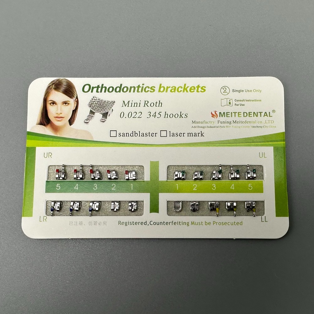 10Sets Dental Orthodontic Brackets MIM Monoblock Mini Roth/MBT 022 345 Hooks