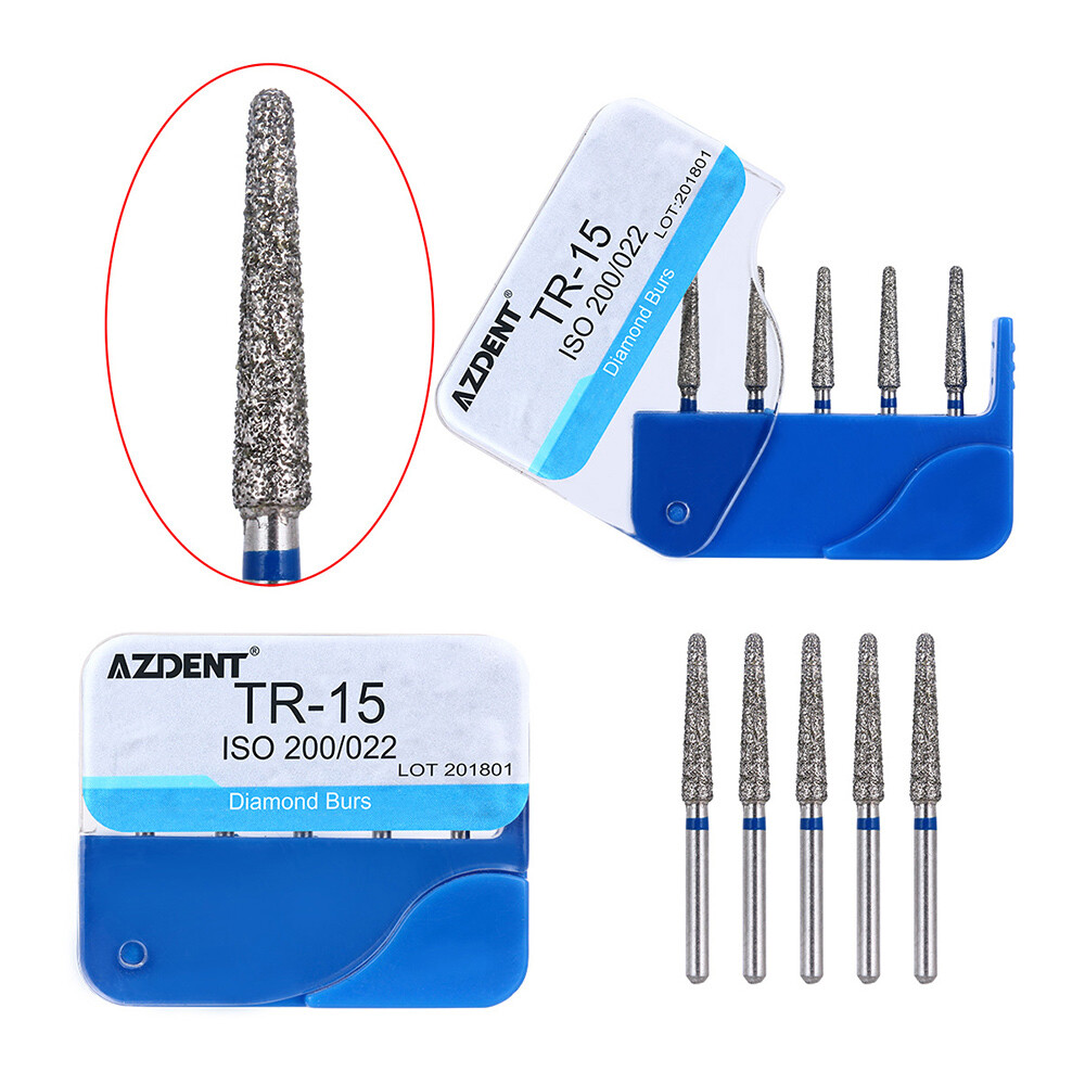 AZDENT Diamond Burs 200pcs Dental for High Speed Handpiece Medium FG 1.6MM