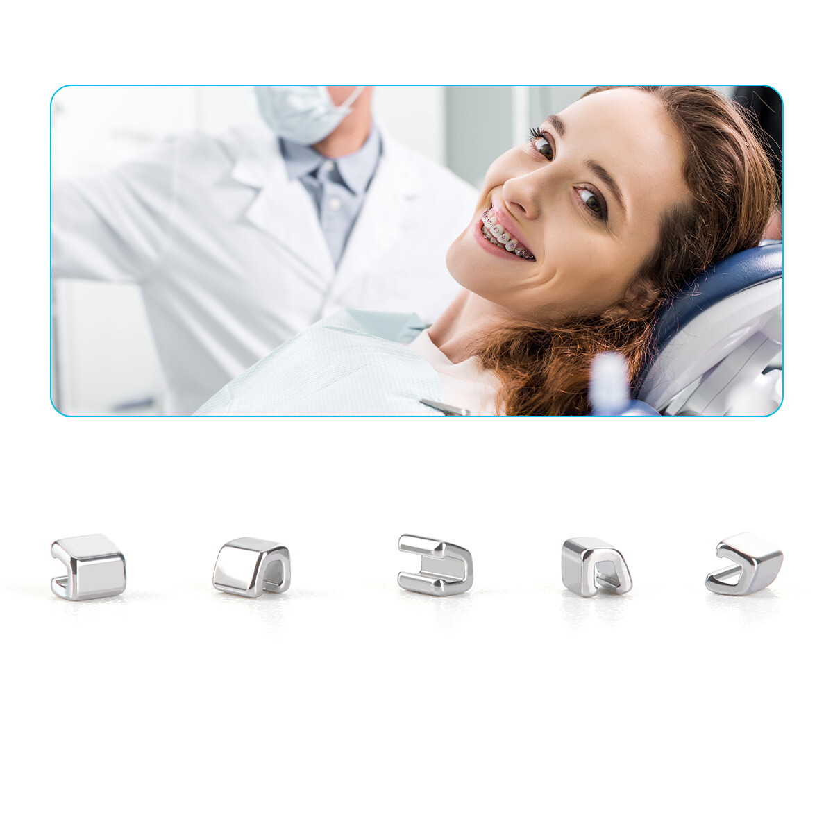 AZDENT Dental Orthodontic Crimpable Hook Stops Type Fixed on Arch Wires 10pcs/pk