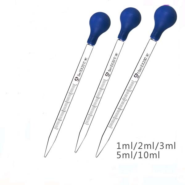 Pipette 1-10PCS 1-10ml Laboratory glassware Chemistry Graduated Dropper