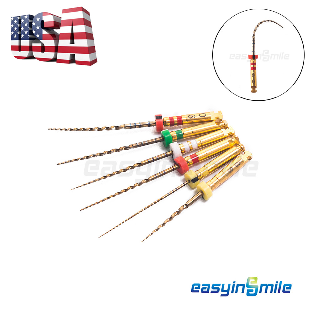 6pc Endodontic Dental Endo NITI Files X3-Pro Gold Taper Root Canal Rotary Files