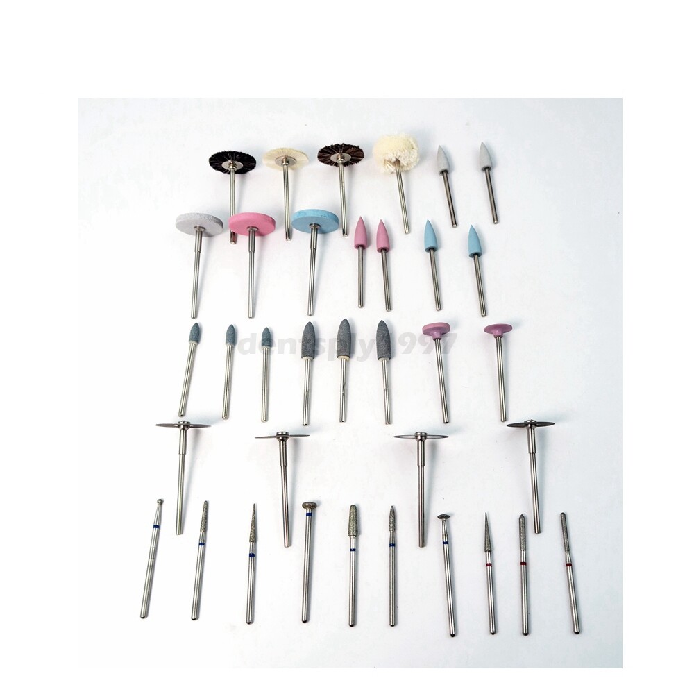 35pcs Grinding Polishing Kit for Ceramics/Porcelain Dental Lab Use 2.35mm HP Bur