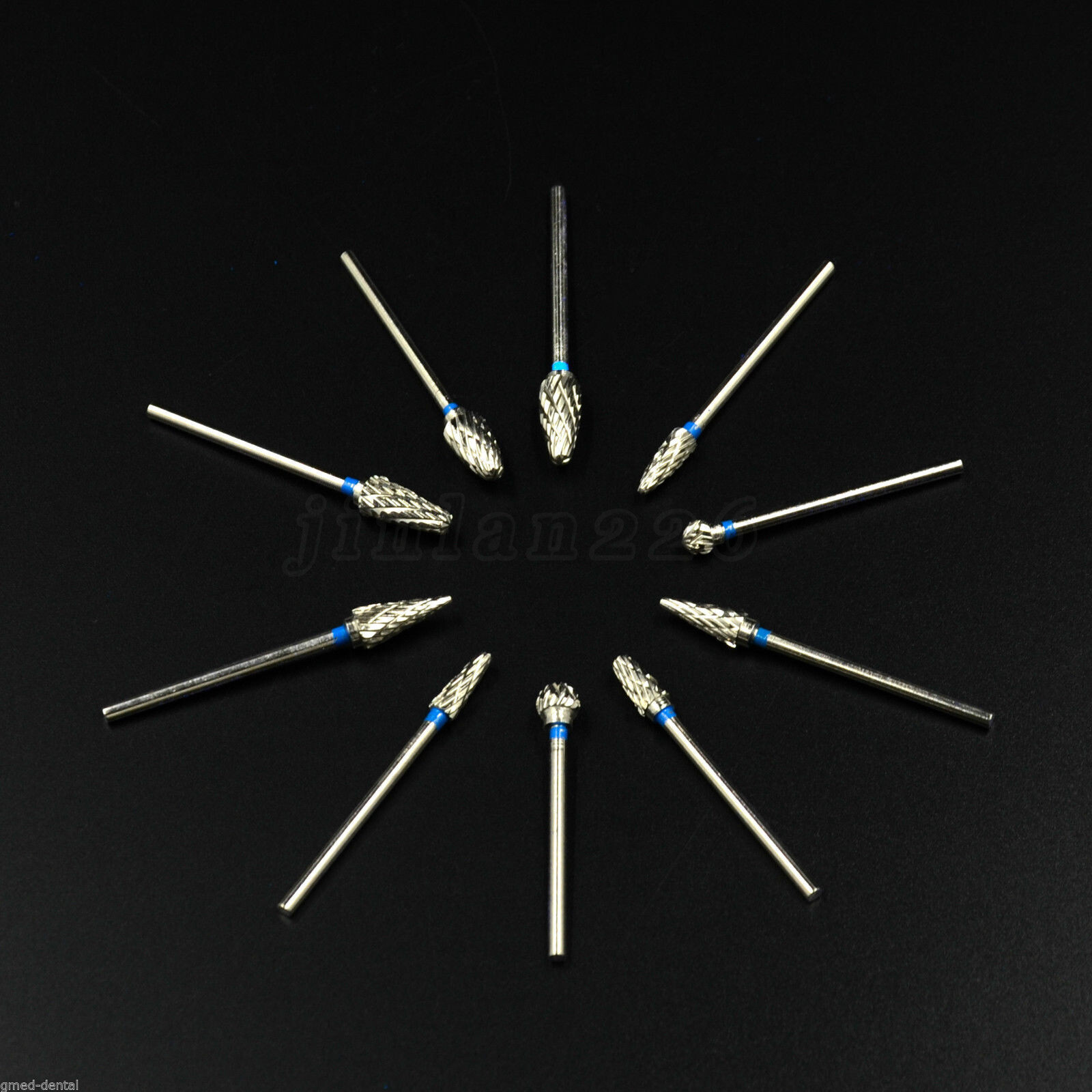 10 Pcs HP Tungsten Steel Carbide Cutter Dental Denture Burs Lab Drill Polisher P