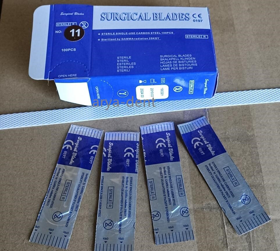 100pcs/box Dental Medical Surgical Scalpel Sterilized Blade Carbon Steel Blades