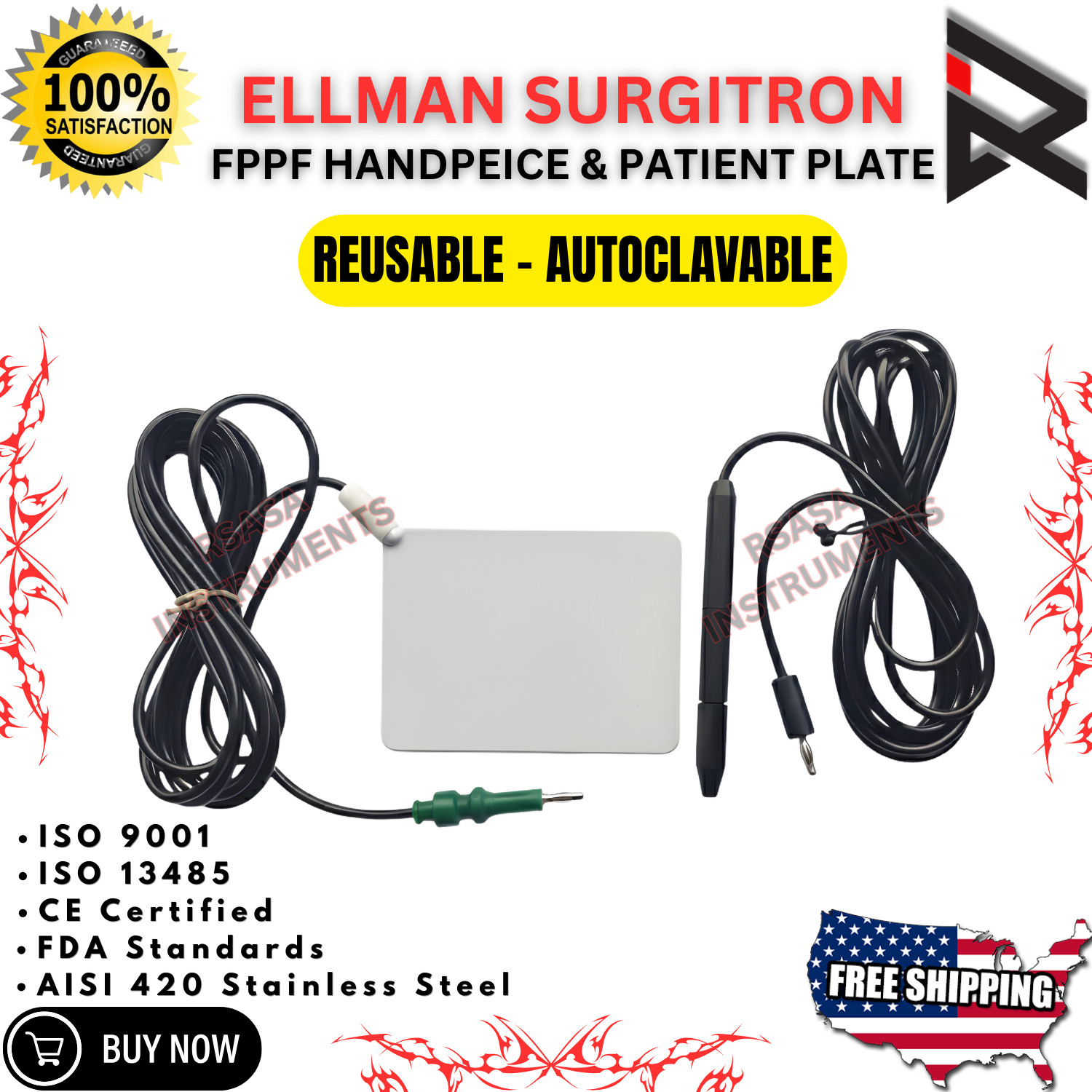 Ellman Surgitron FPPF Handpeice & Patient Plate Antenna Ellman Surgitron H4 OEM