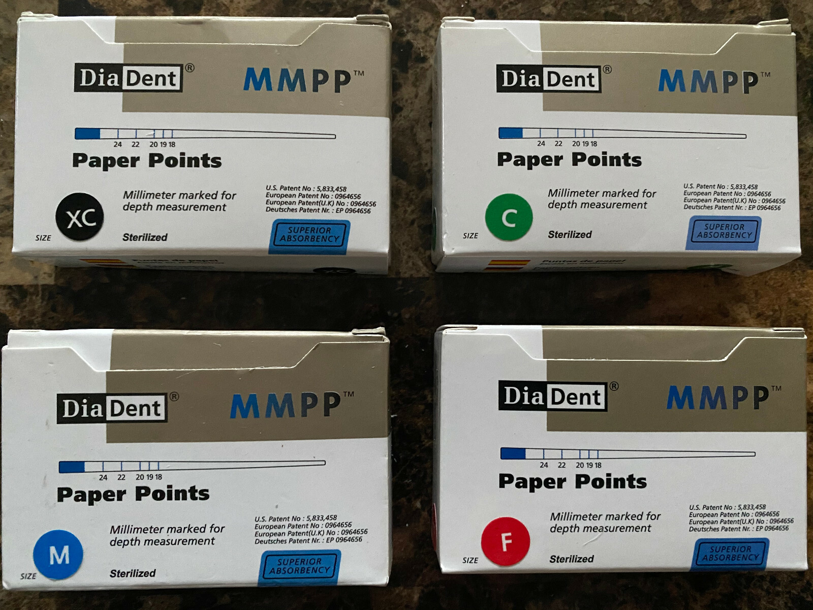DiaDent Milimeter Marked Paper Points for All Accessory sizes cell pack 200/box