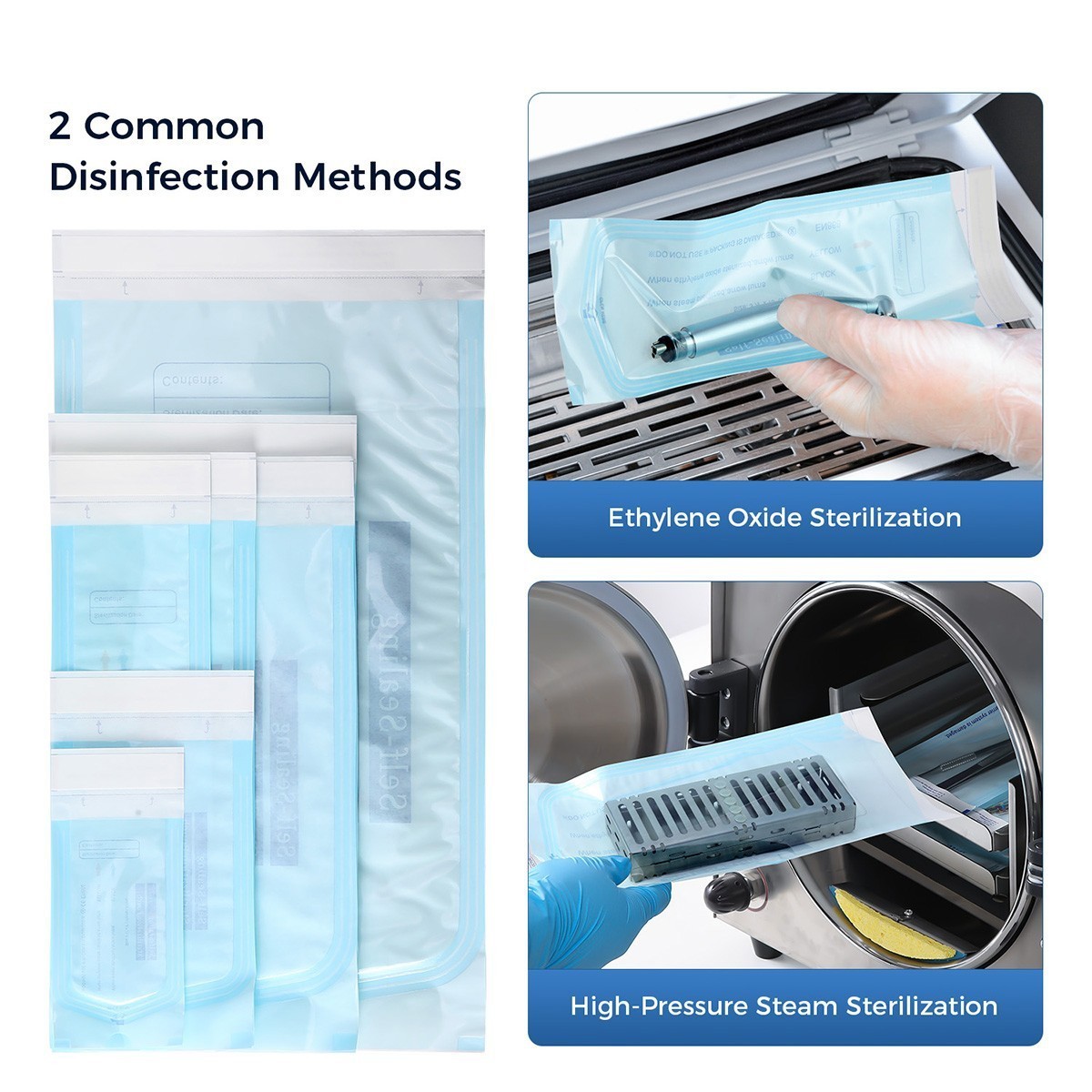 200pcs/Box Medical Self Sterilization Pouches Pouch Autoclave Sterilizer Bags