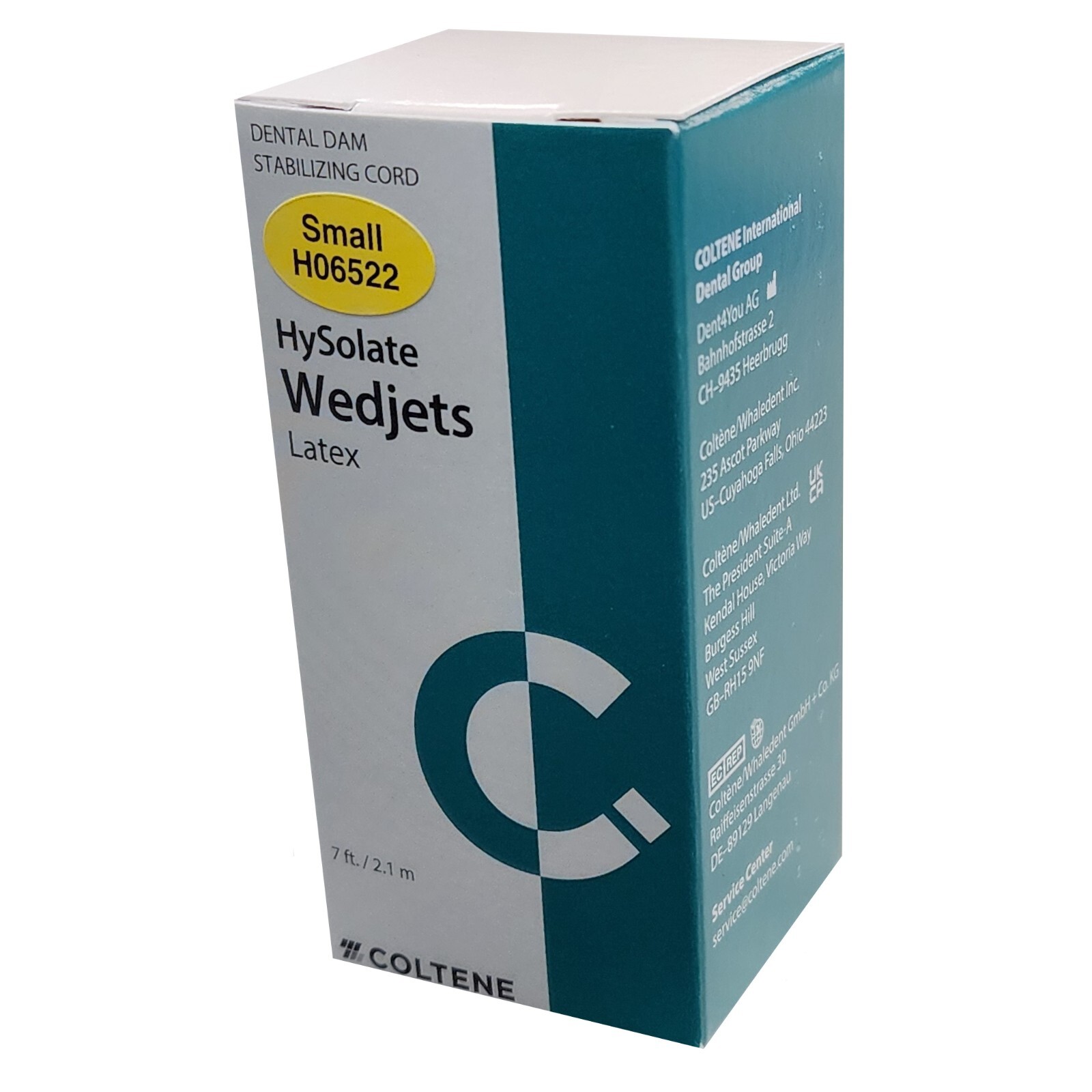 *1-Pack* Dental Dam HySolate Wedjets Stabilizing Latex Cord 7 Feet Small H06522