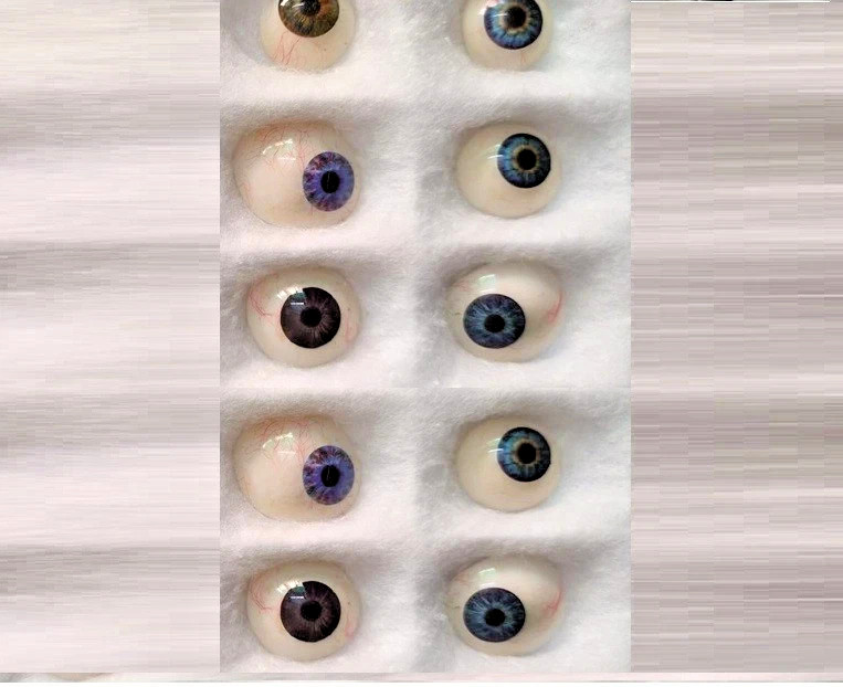 Vintage Medical Prosthetic Human Eyes Mixed Colors