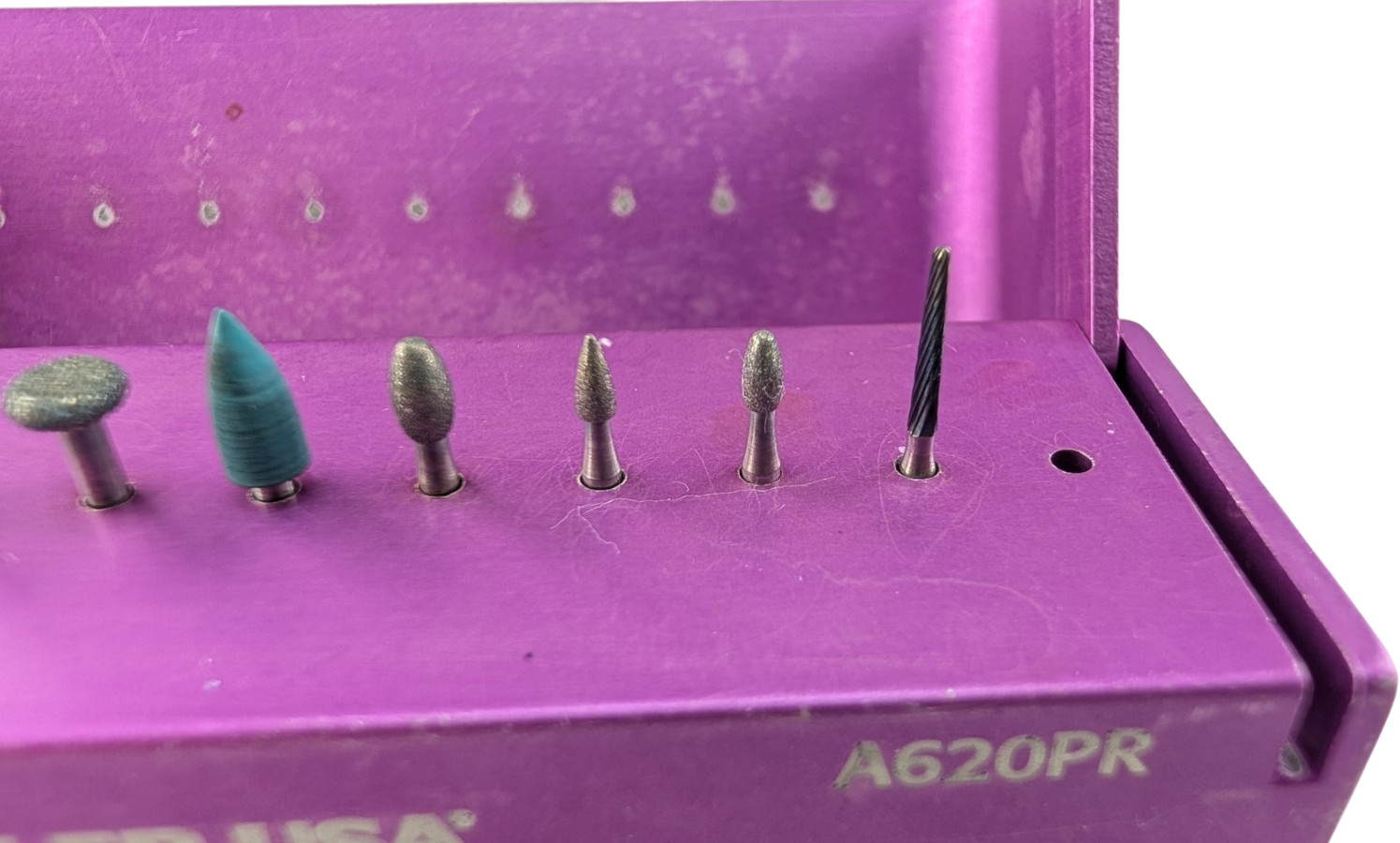 Brasseler USA A620PR Purple 12 Hole FG Bur Block 10 Assorted Burs