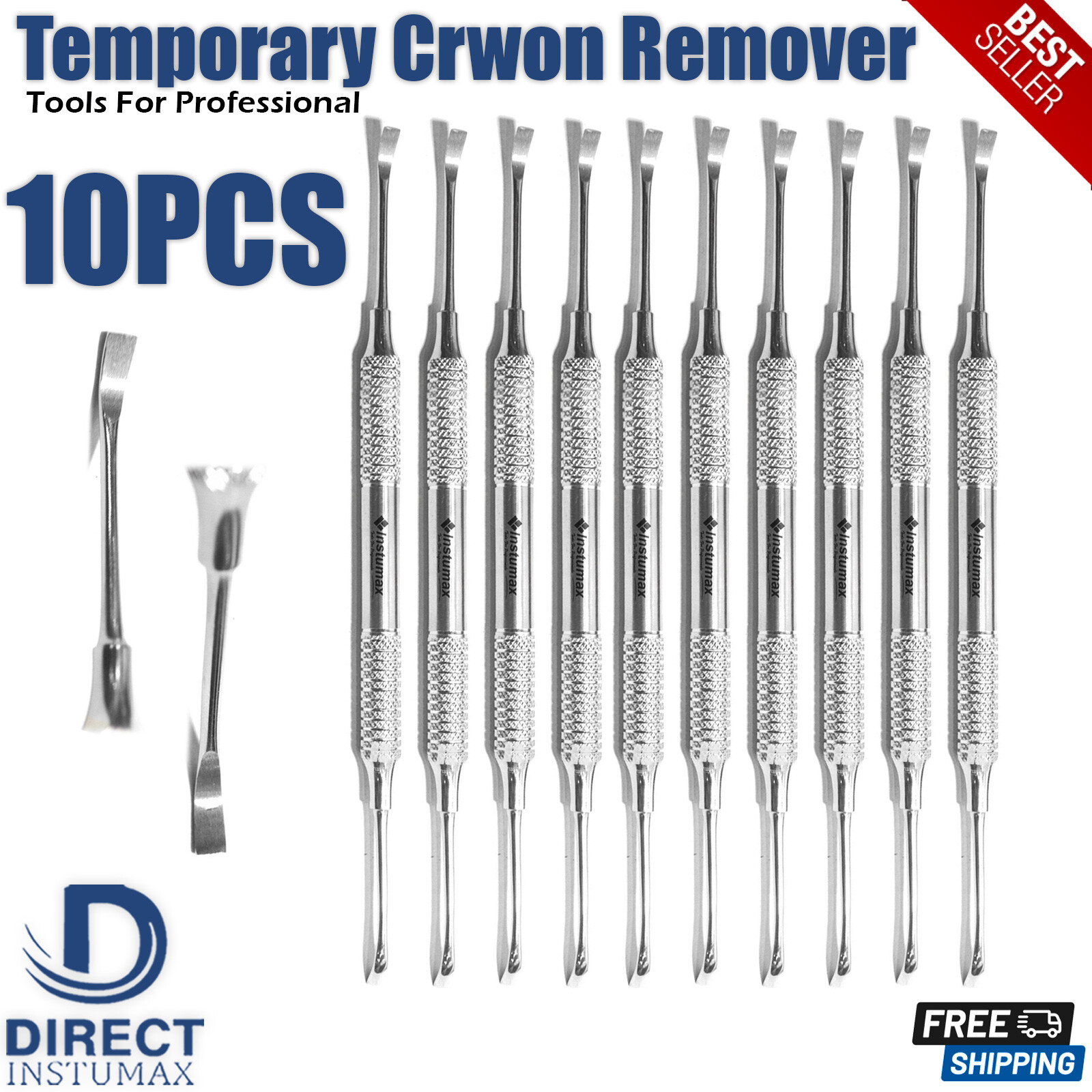 Dental Crown Remover Flashing Cemented Crowns Removing Tool Double Ended
