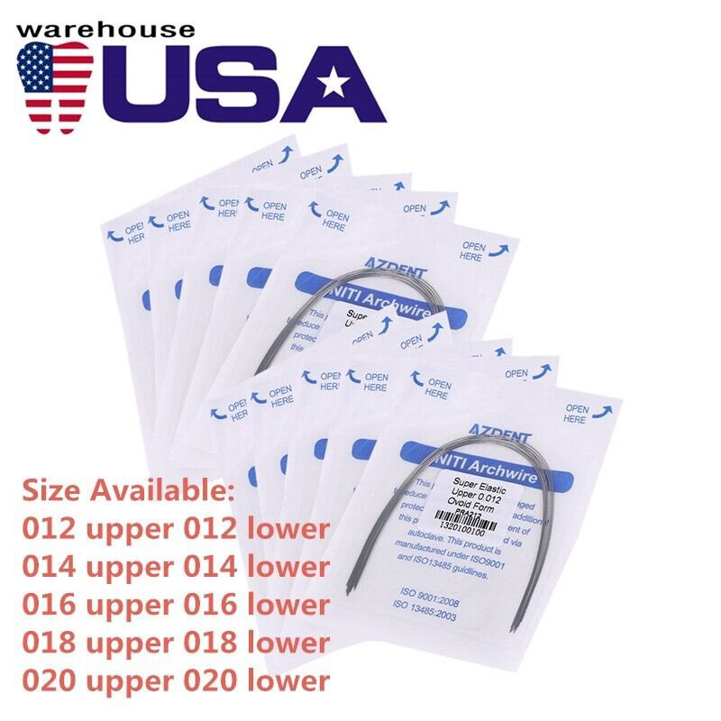 20 X Dental Orthodontic Arch Wire Super Elastic Niti Round Ovoid 12/14/16/18/20