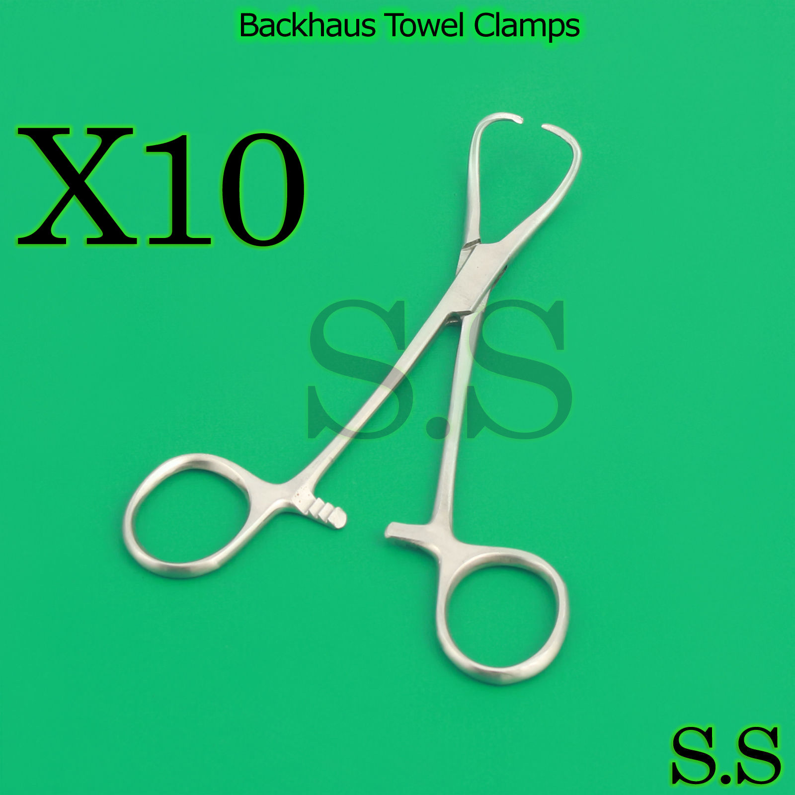 10 Pcs Veterinary Backhaus Towel Clamp forceps 3.5″ Stainless Steel Instruments