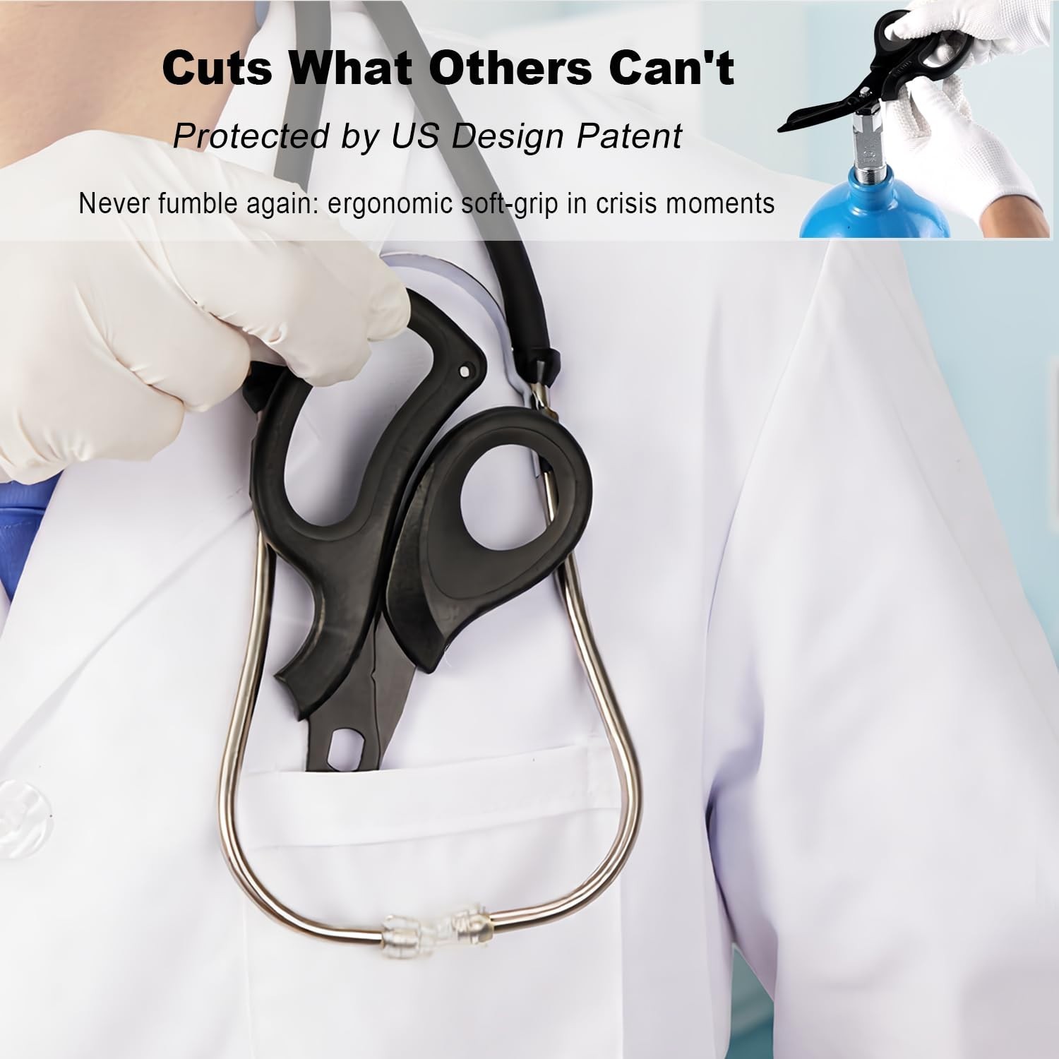 2 Pack Patented Medical Scissors Trauma Shears – Surgical Grade Ambidextrous Use