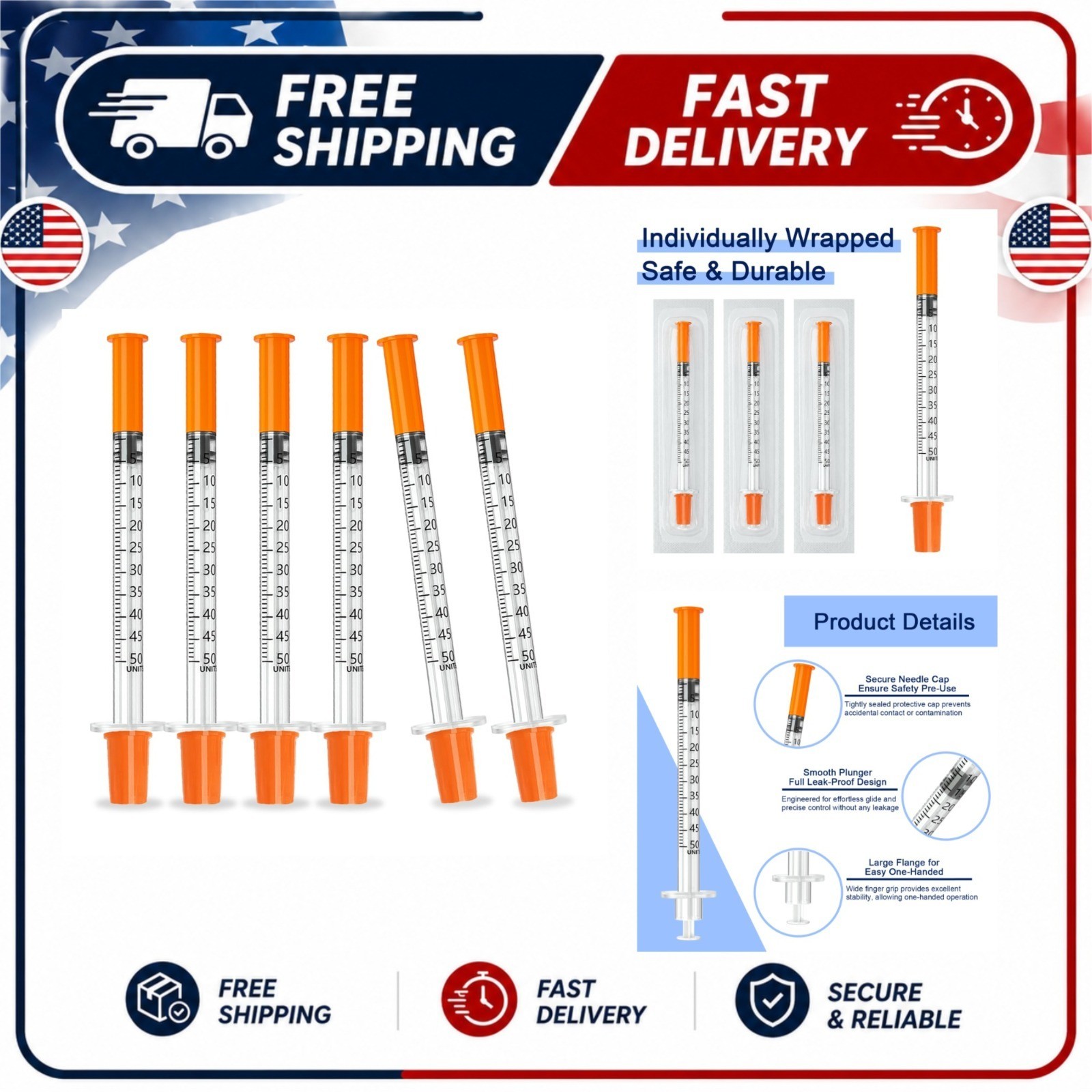 FAJOMRI 0.5ml 30G Syringes, Disposable, 100 Pack