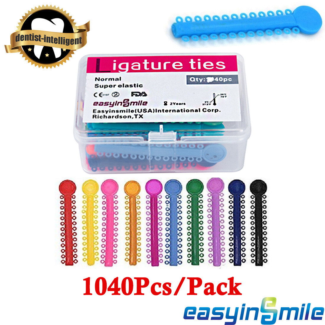 1040Pc Dental Braces Orthodontic Elastic Ligature Ties Ortho Super Rubber Bands