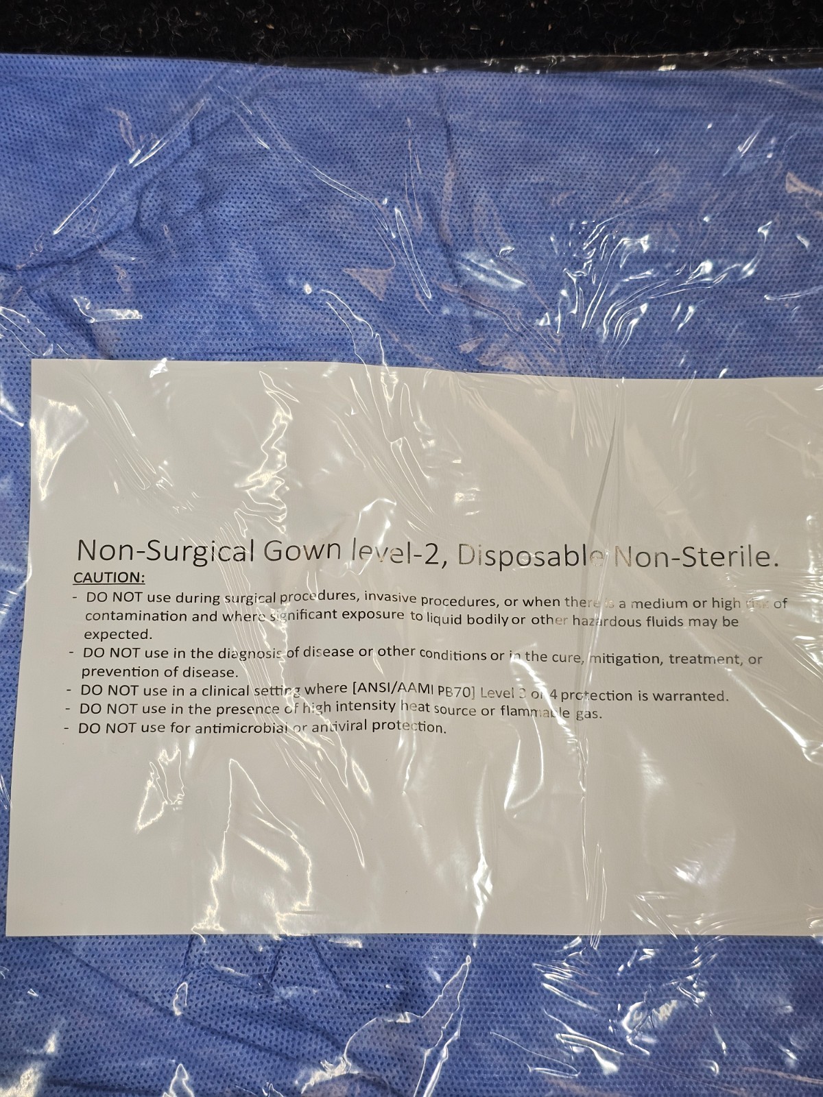 (QTY 100) US Liberty Non-Surgical Gown Level 2, Disposable, Non Sterile Size XL