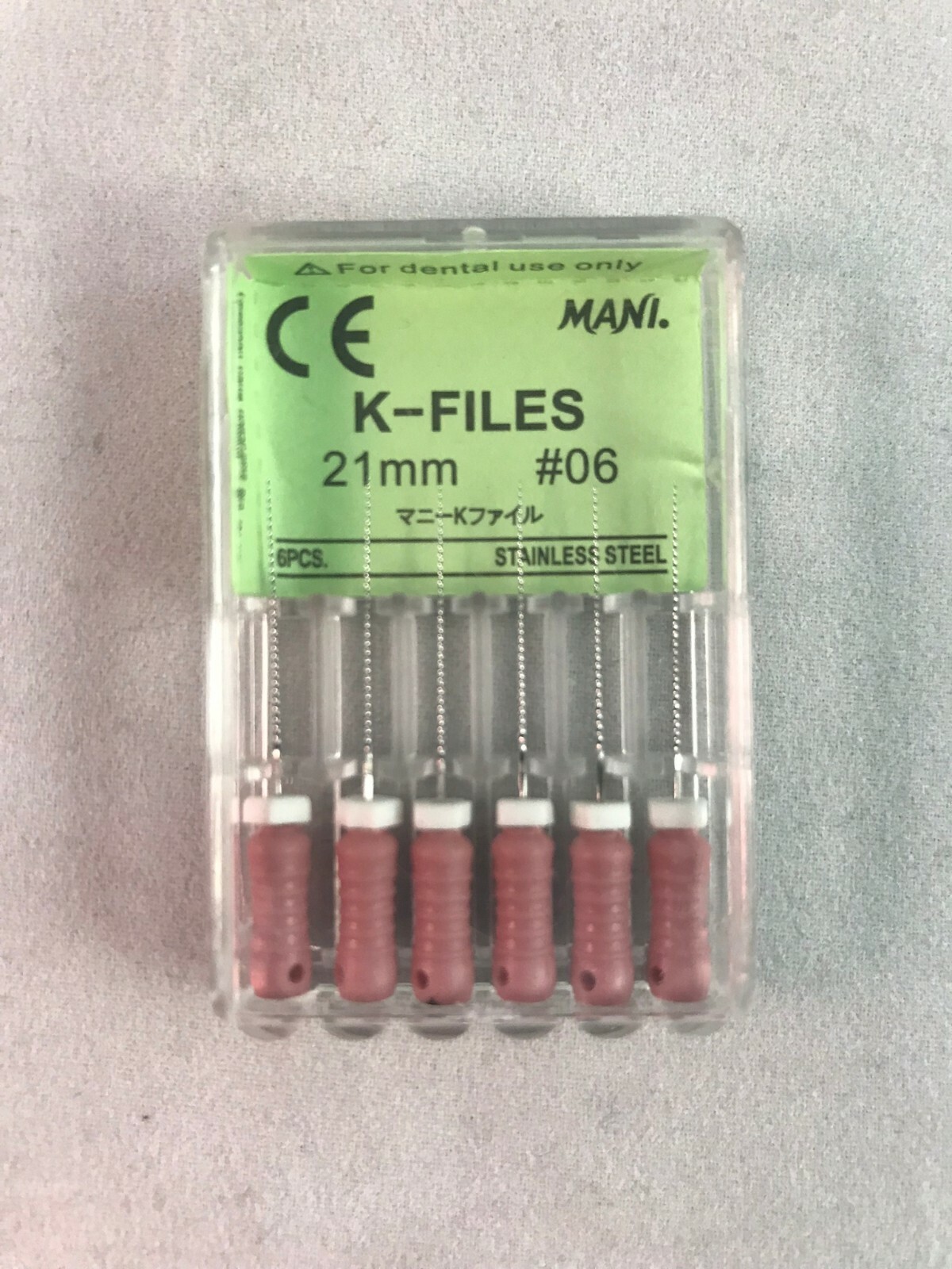 Mani Dental Root Canal Endo Stainless Steel K-files 21mm All Sizes 30 Files/pk