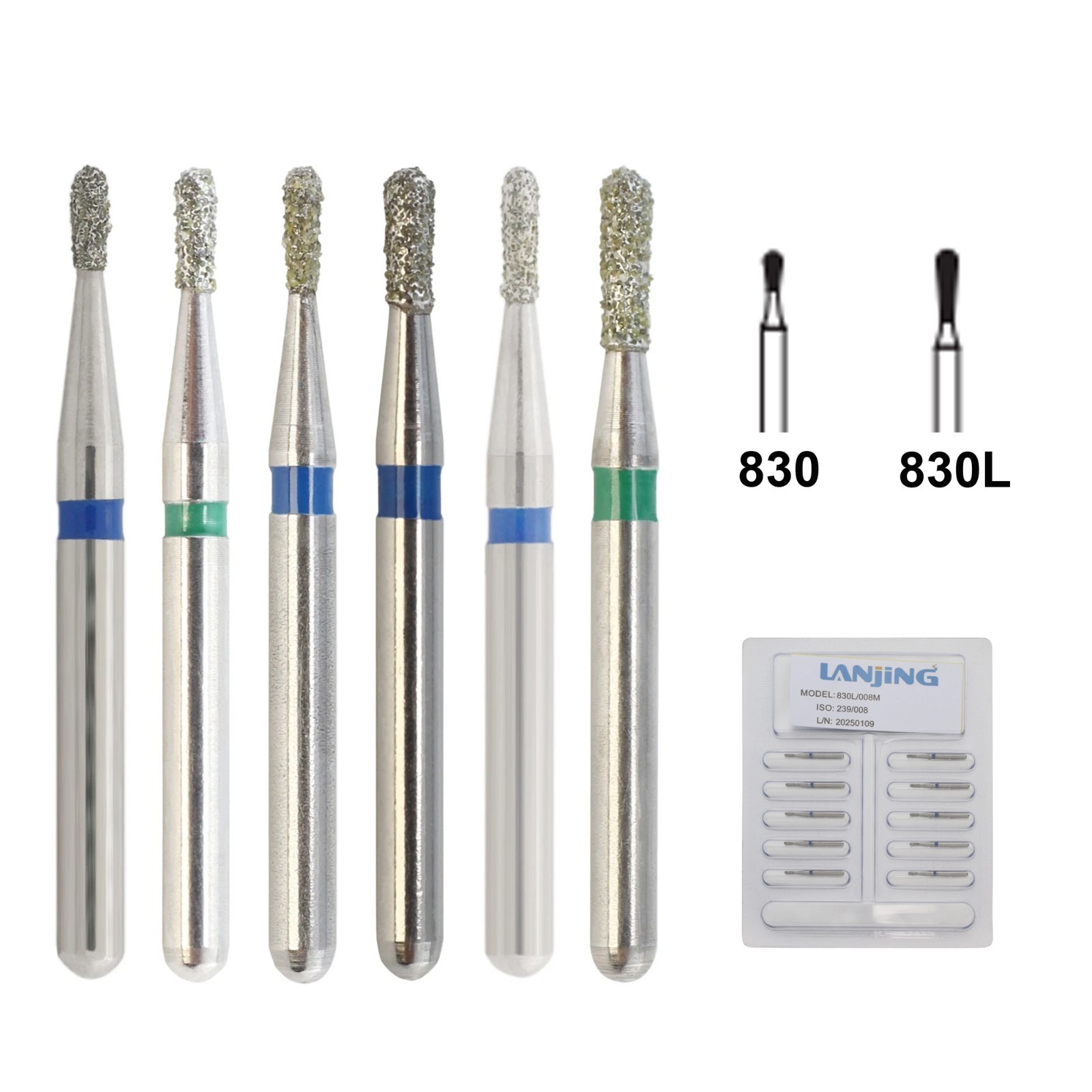 Diamond Burs Dental Zirconia Cutter Diamond Bur FG Football Round End Taper Pear