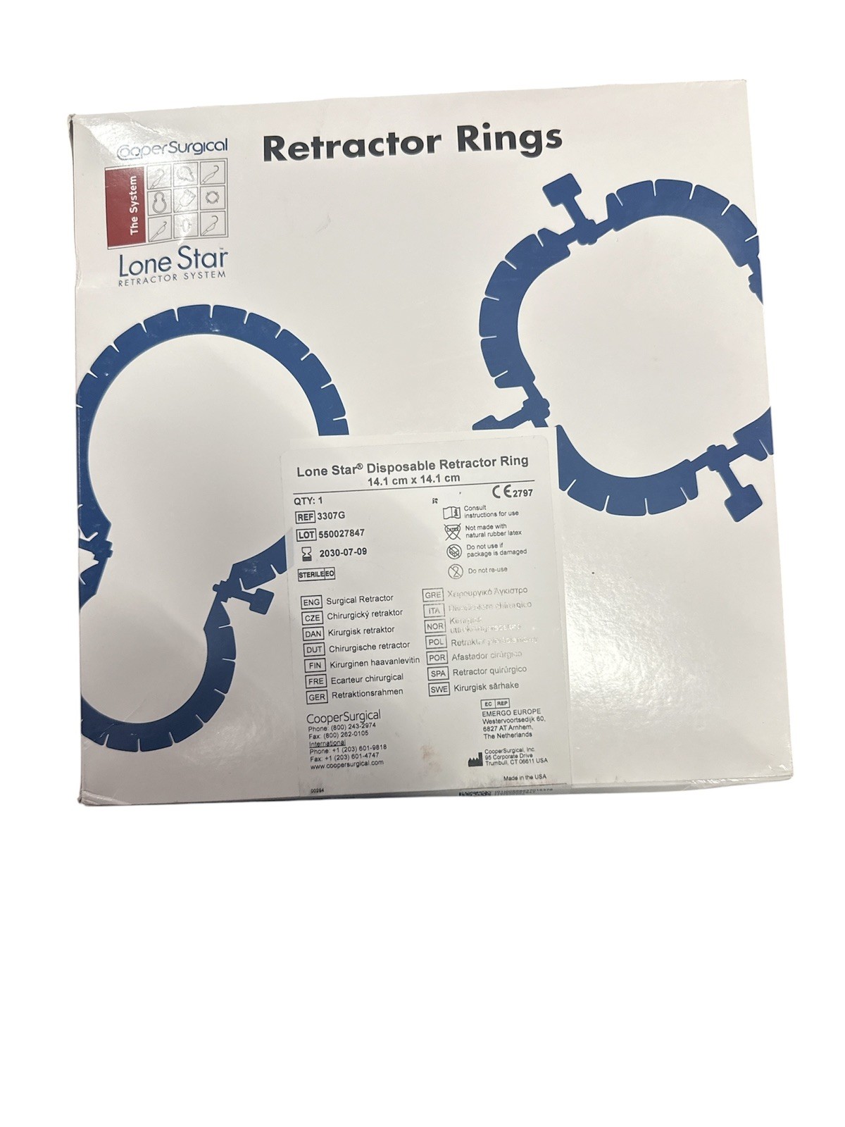 *1-Pack* CooperSurgical Lone Star Retractor Ring System Sterile 3307G