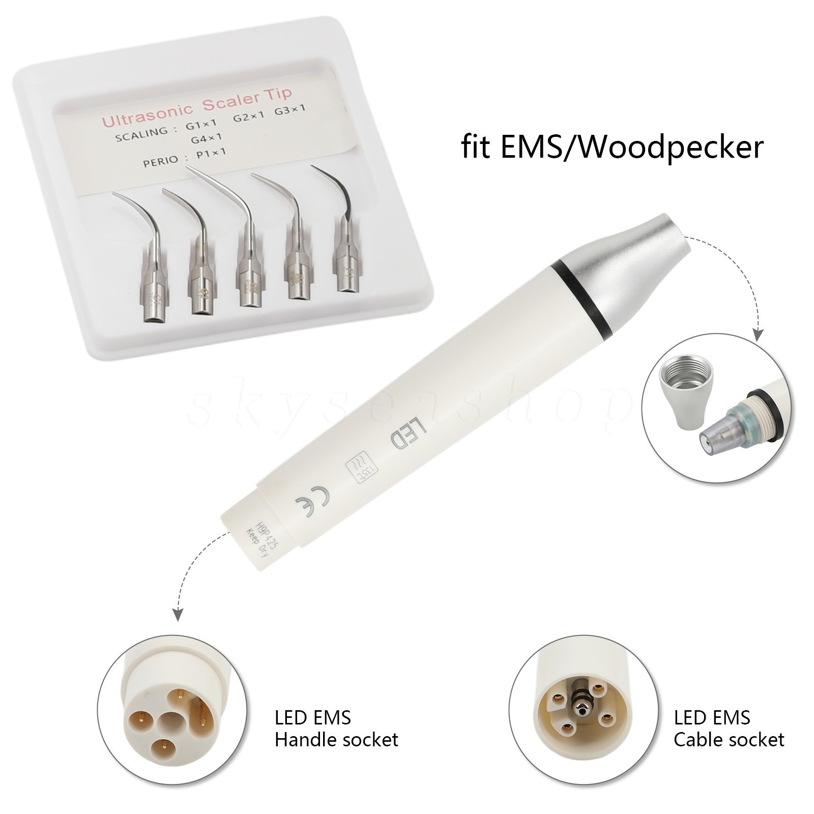 SK-E1L Dental Ultrasonic Piezo Scaler 2 Bottles / LED detachable Handpiece HW-5L