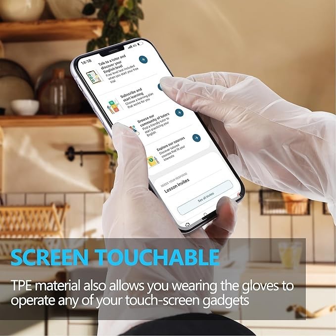 TPE Disposable Gloves Clear Food Safe Powder Free Latex Free Plastic Gloves
