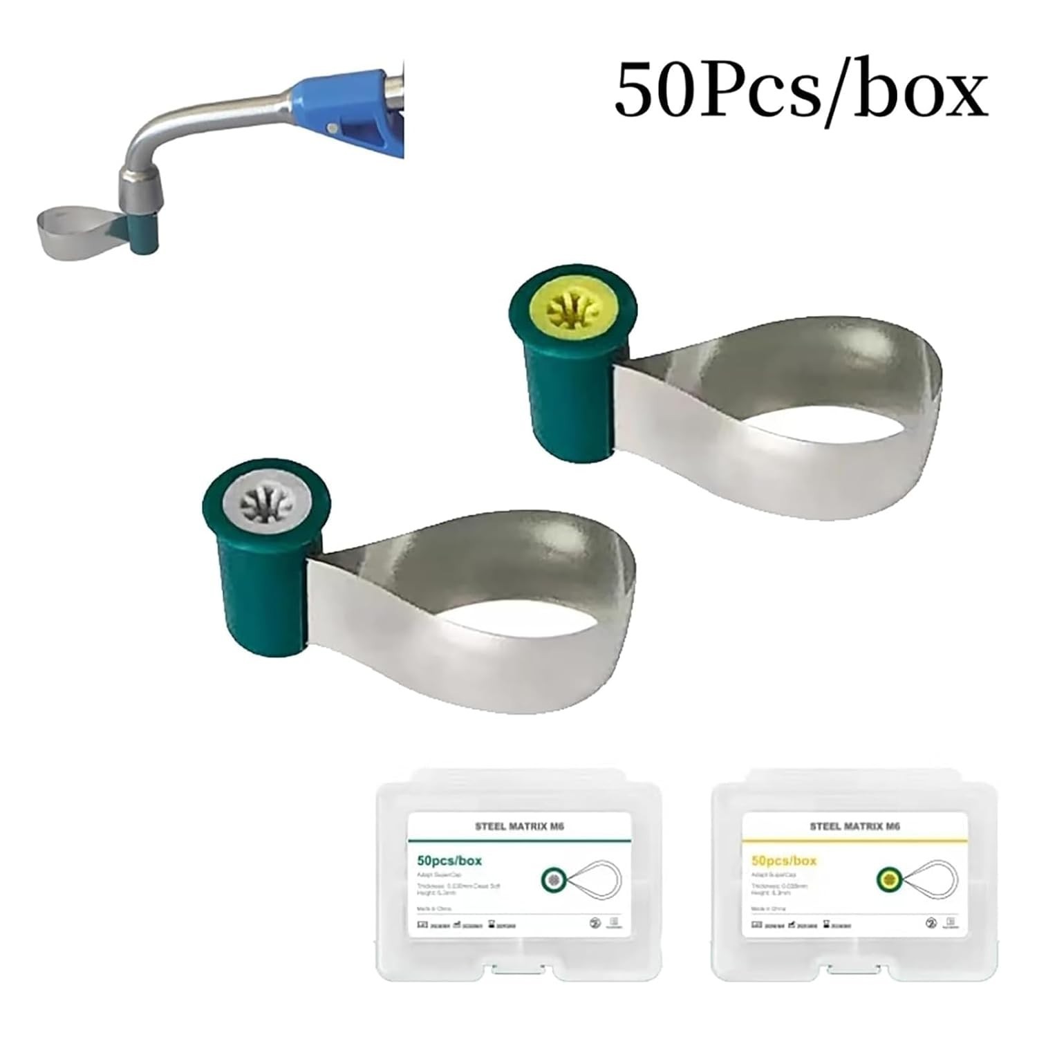 Dental Matrix Bands Reel Double-Side Anatomically Shaped Soft Bands Handle Kit