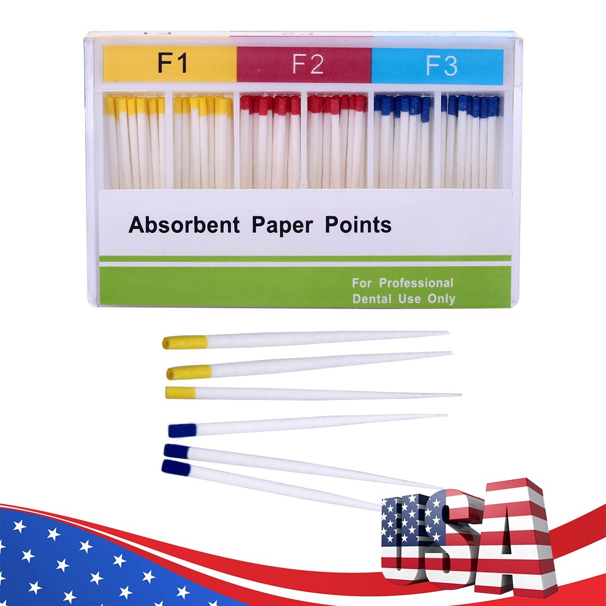AZDENT Dental Gutta Percha Points / Absorbent Paper Endodontics Root Canal F1-F3