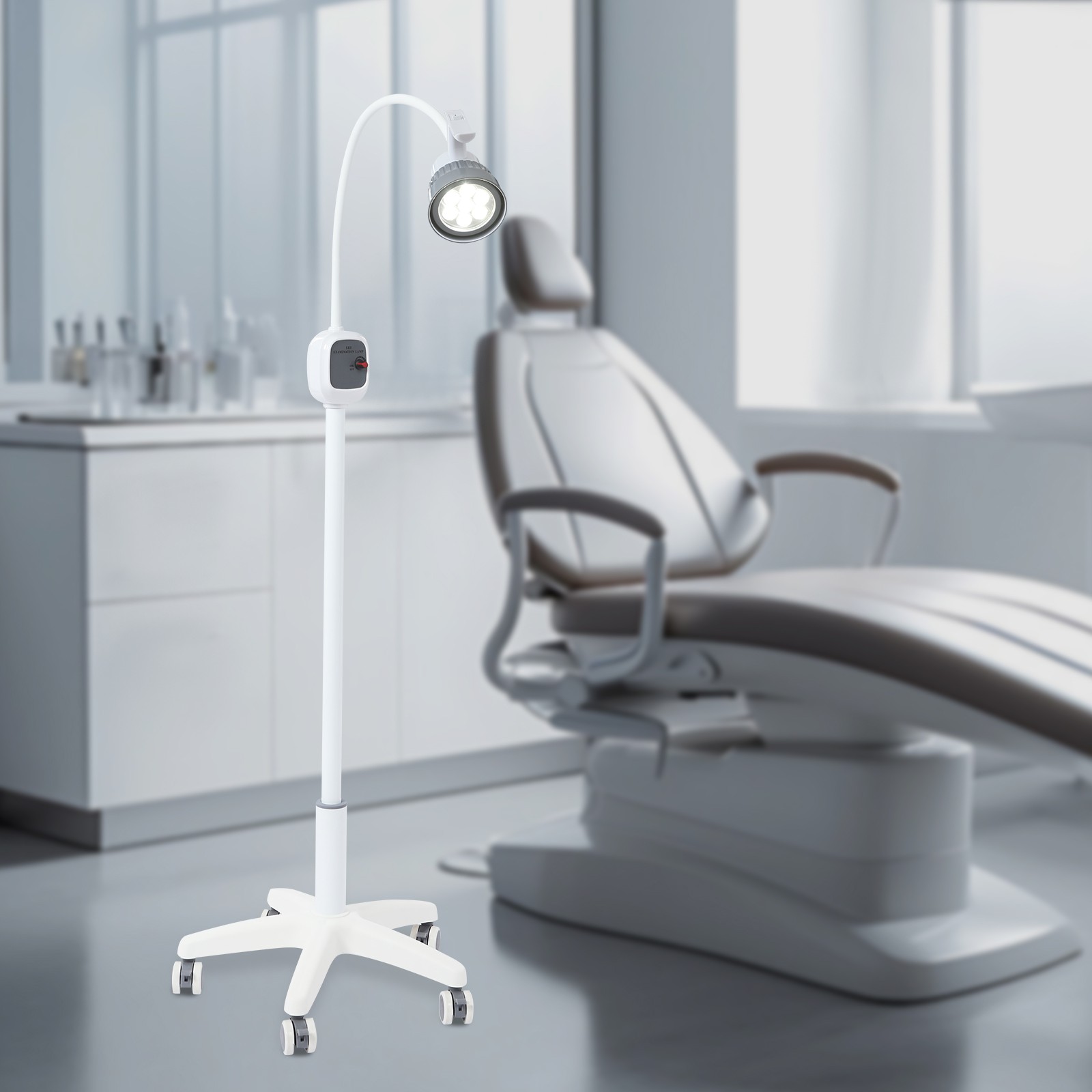 LED Surgical Examination Light Medical Exam Lamp Freestanding 5000-6000K White