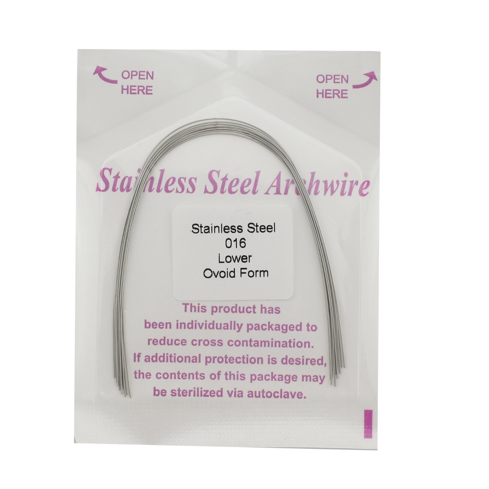 100PCS Orthodontic Stainless Steel Arch Wire Ovoid Form Round Rectangular Squre