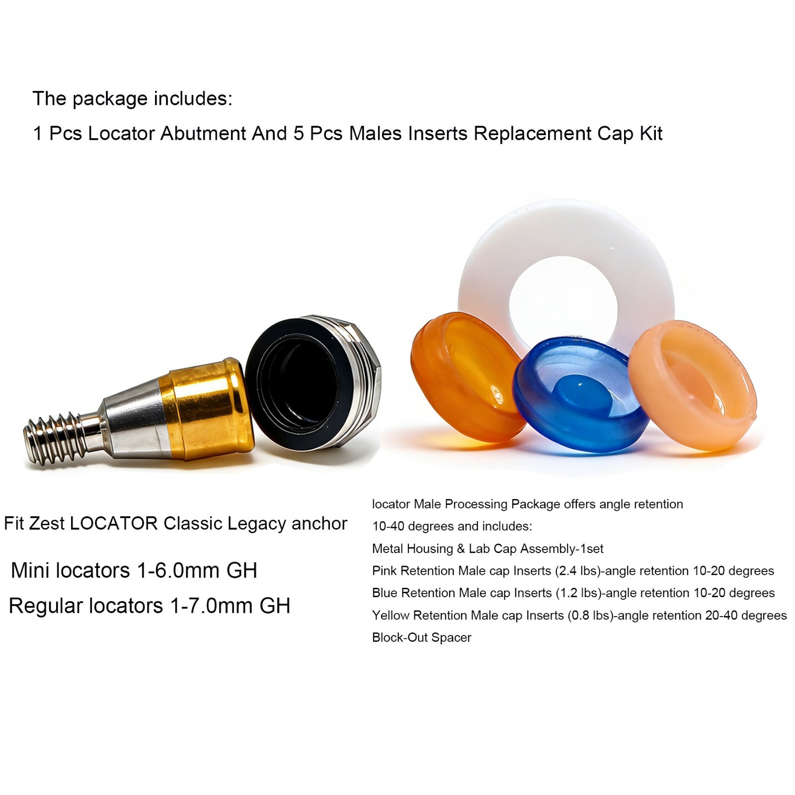 Overdenture Attachment locator abutment For HIOSSEN ET SA Mini/Standard Platform