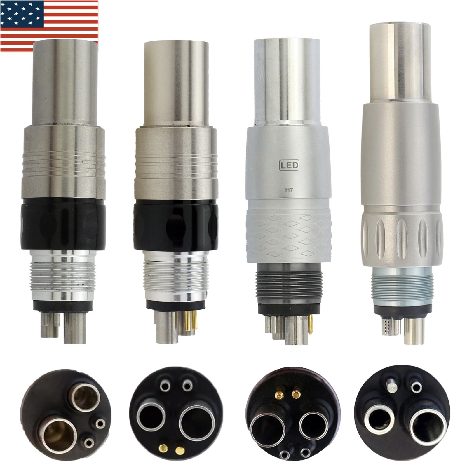 Fit NSK Phatelus Coupler Dental Handpiece Coupling 4 Hole 6 Pin LED Self Power